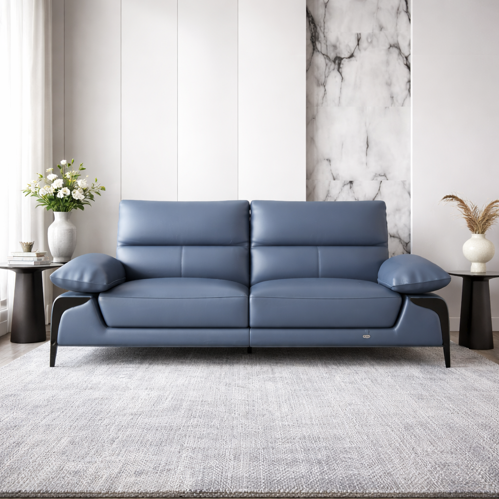 घर के फर्नीचर के लिए 3 सीटर चेस्टरफील्ड सोफा, टफ्टेड आधुनिक डिज़ाइन और लेदरेट फ़ैब्रिक, लिविंग रूम के लिए टिकाऊ और आरामदायक