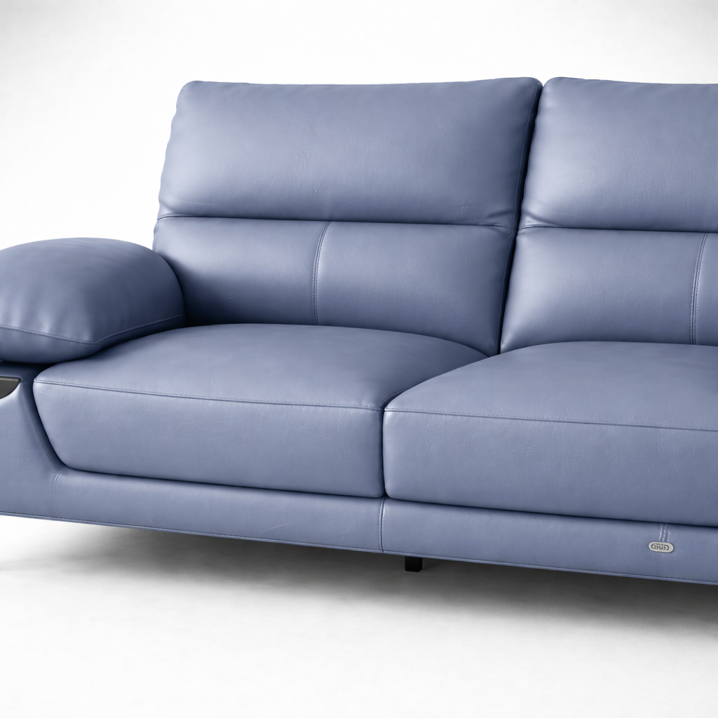 Luxury Leather Sofa Modern Minimalist Design with Metal Legs High Density Foam Comfortable Seating Premium Finish Living Room Sofa