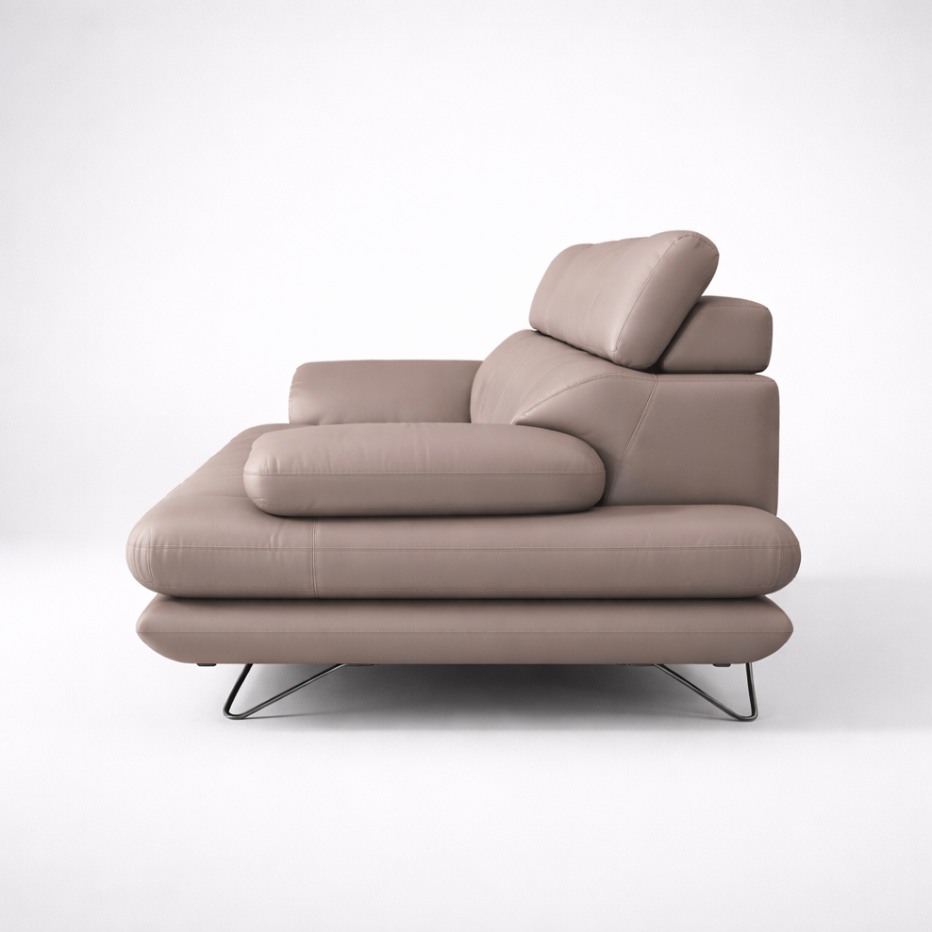 Modern Leather Sofa Premium Upholstered Luxury Couch with Ergonomic Comfort, Sleek Metal Legs & Contemporary Design for Living Room