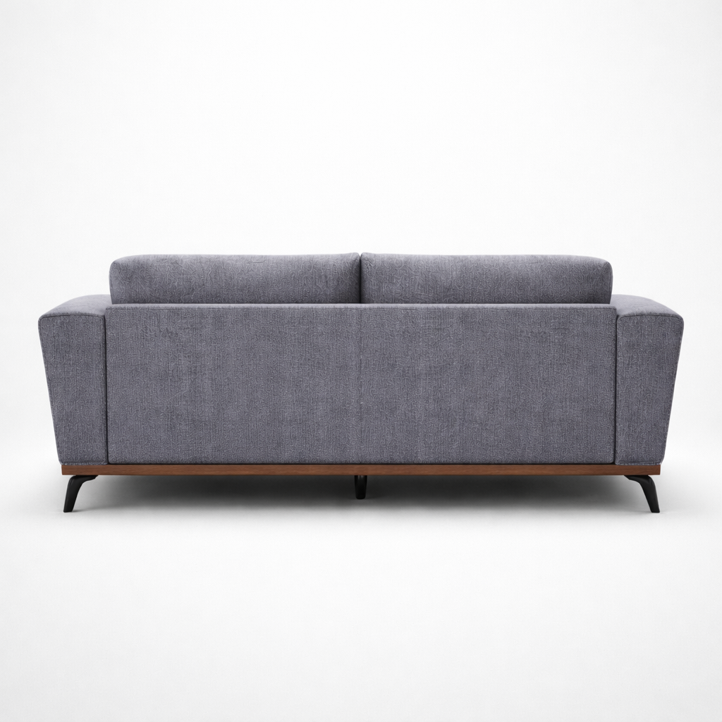 Premium Fabric Sofa with Solid Wood Frame, High Density Foam Cushion, Modern Grey Upholstery for Living Room & Office Use