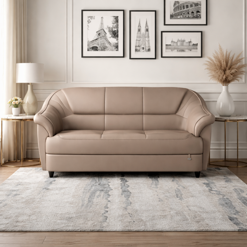 घर के फर्नीचर के लिए 3 सीटर चेस्टरफील्ड सोफा, टफ्टेड आधुनिक डिज़ाइन और लेदरेट फ़ैब्रिक, लिविंग रूम के लिए टिकाऊ और आरामदायक