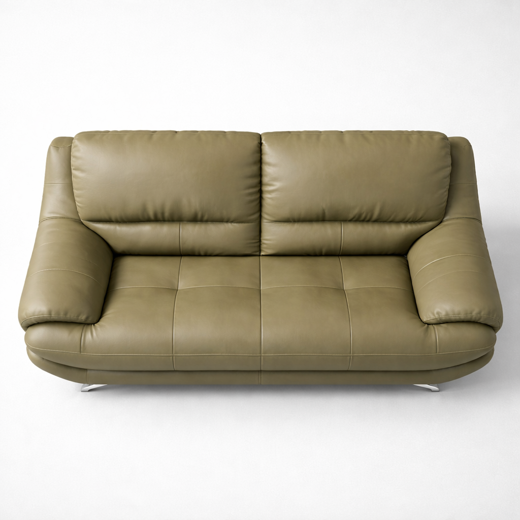 Luxury Leather Sofa Premium Modern Designer Olive Green Sofa with Plush Comfort Durable Frame Contemporary Living Room Furniture