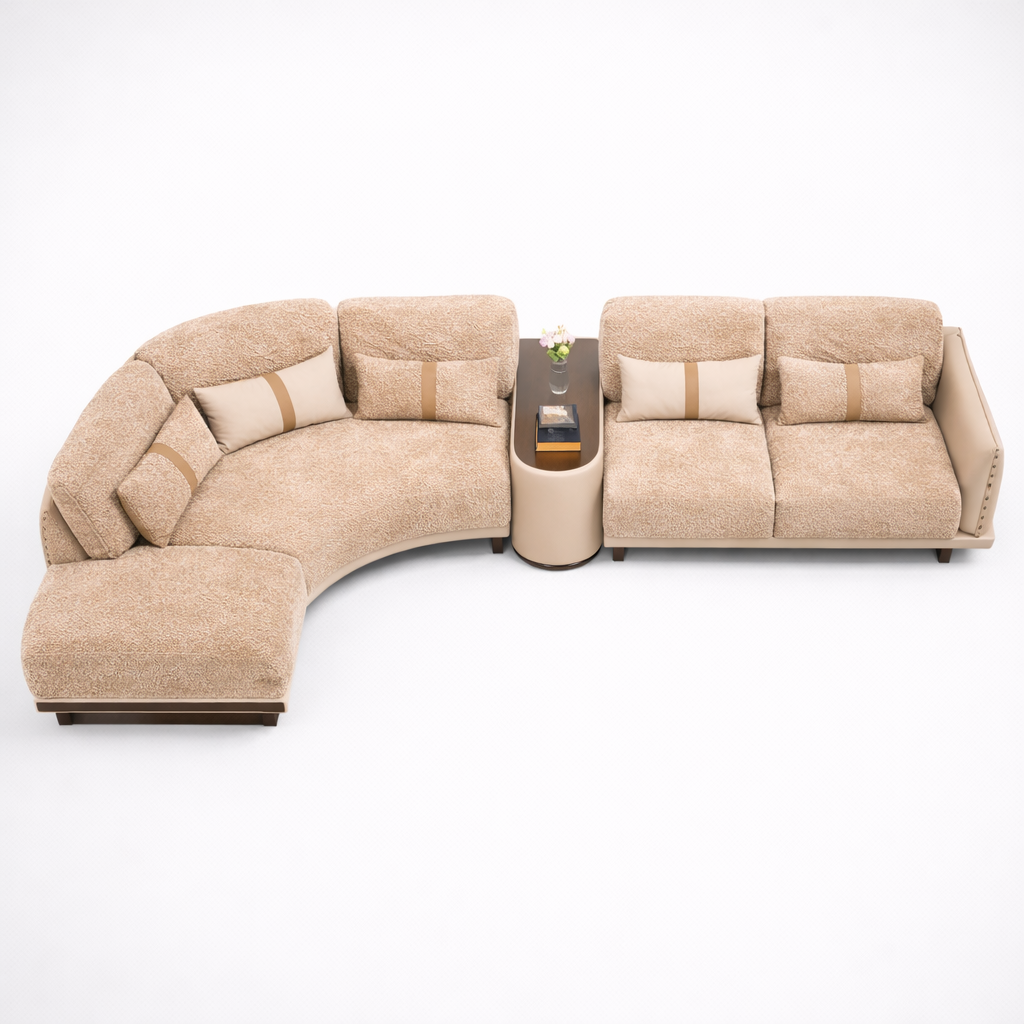 5 सीटर एल आकार सोफा आधुनिक डिजाइन टिकाऊ और आरामदायक बैठने की जगह लिविंग रूम के लिए बिल्कुल सही