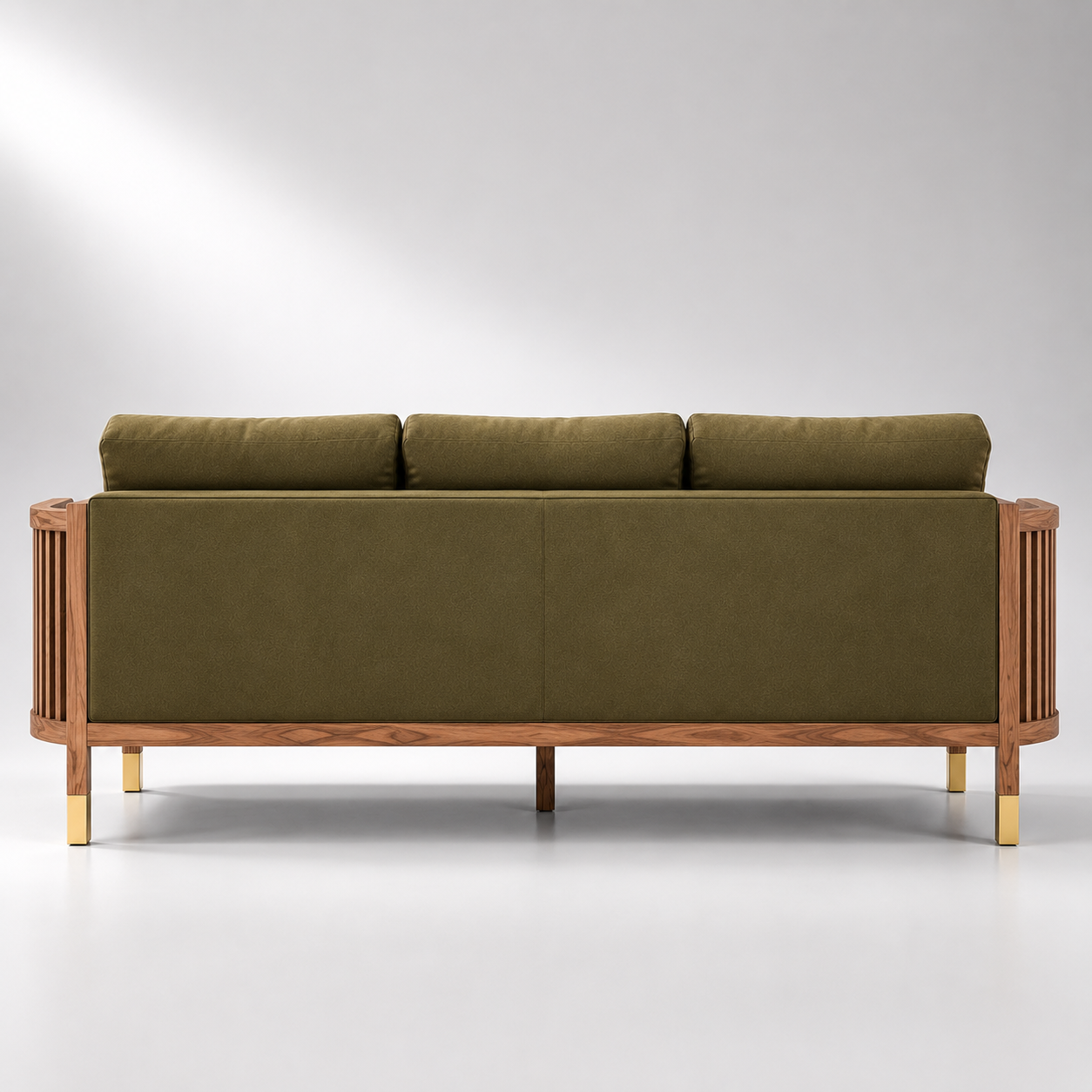 Modern Upholstered Wooden Sofa with Premium Cushion Seating and Solid Wood Frame for Living Room and Lounge Interiors