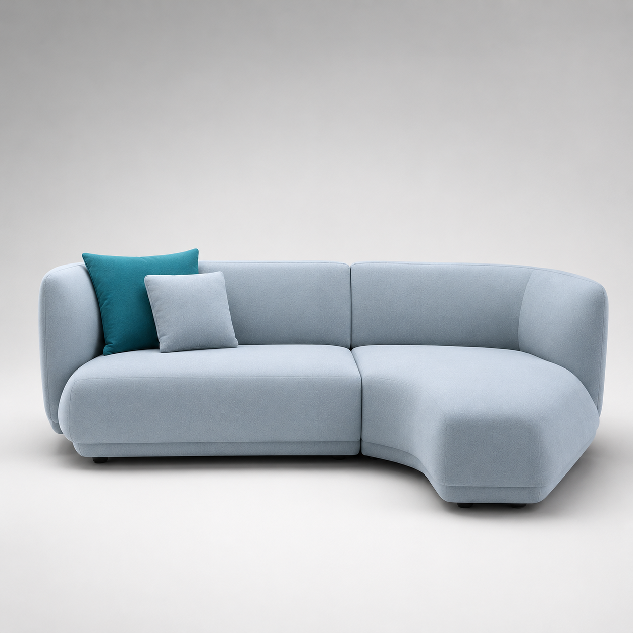 Modern Curved Designer Sofa with Premium Upholstery & Sculptural Contemporary Form for Luxury Living Room Interiors