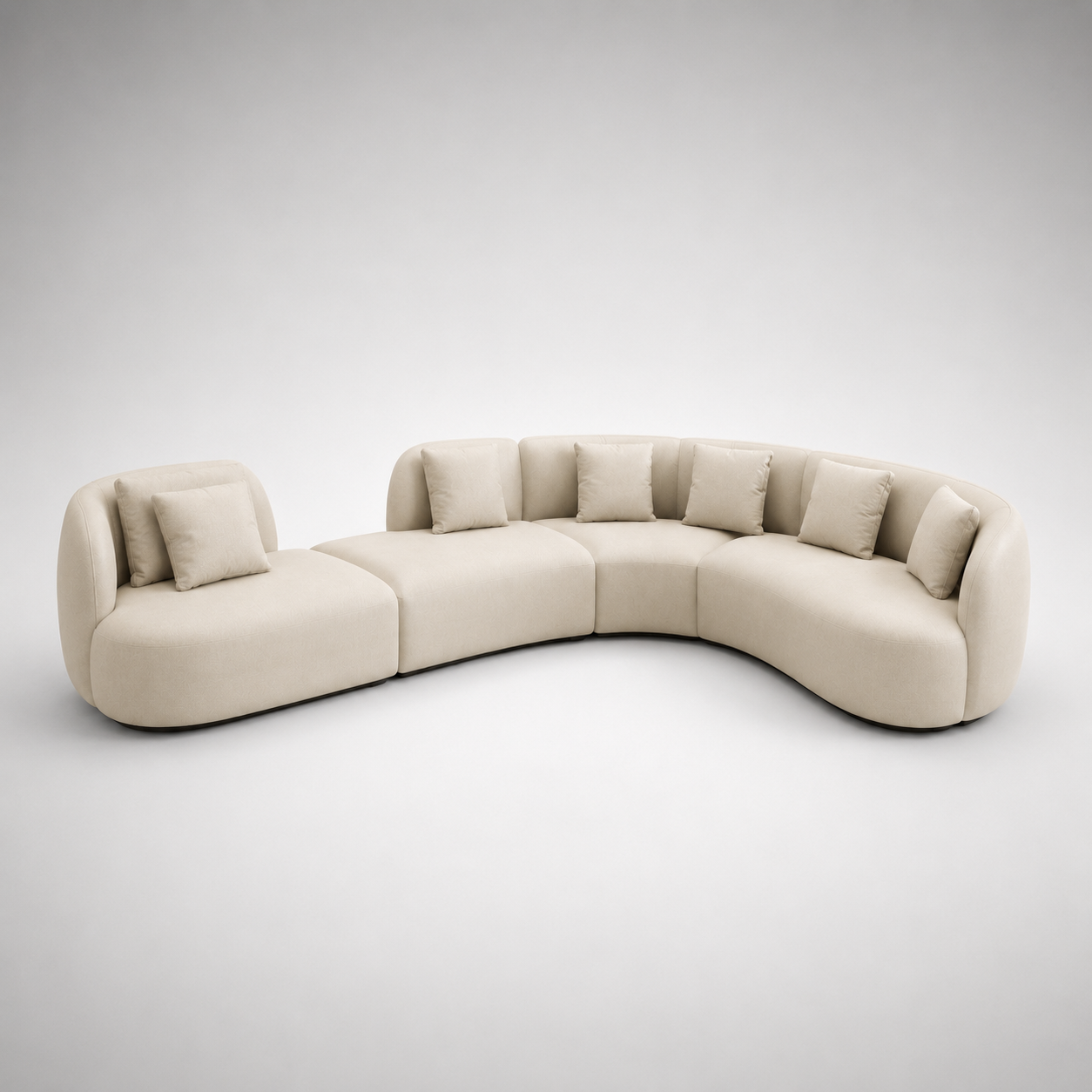 Luxury Curved Modular Sofa for Modern Living Room Designer Sectional Lounge Couch with Premium Upholstery & Deep Seating