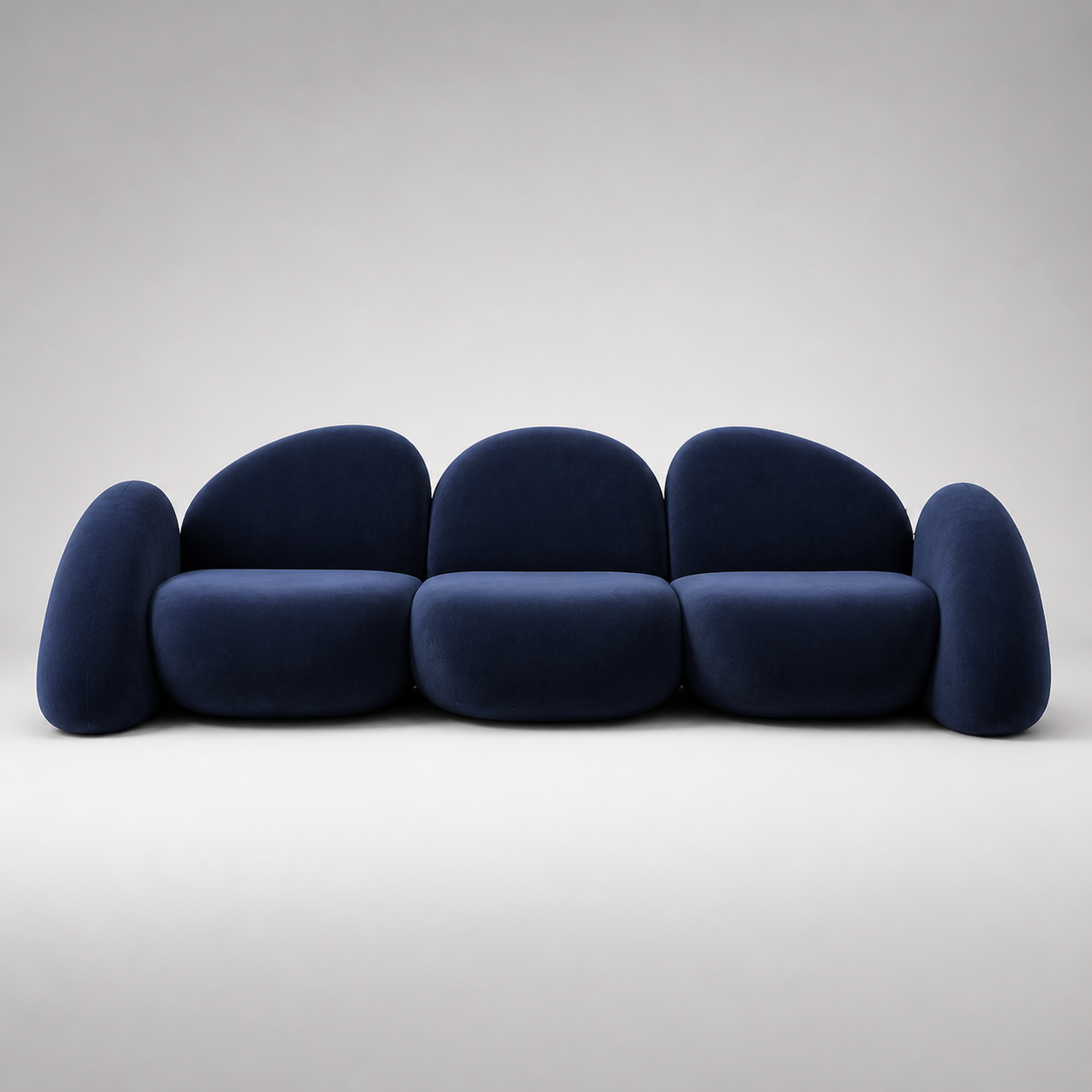 Modern Curved Lounge Sofa in Premium Upholstery with Sculptural Contemporary Design for Luxury Living Room Interiors