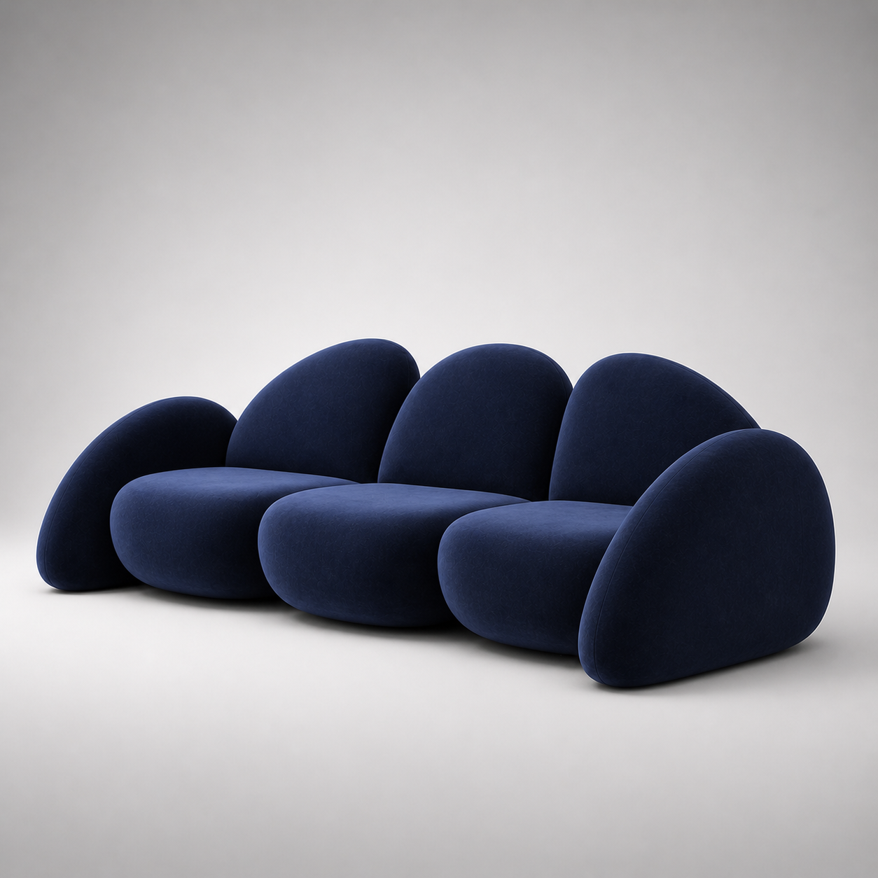 Modern Curved Lounge Sofa in Premium Upholstery with Sculptural Contemporary Design for Luxury Living Room Interiors