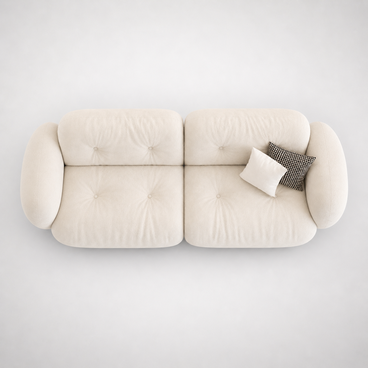 Modern Curved Boucle Lounge Sofa with Deep Cushioned Seating Premium Designer Upholstered Sofa for Luxury Living Rooms
