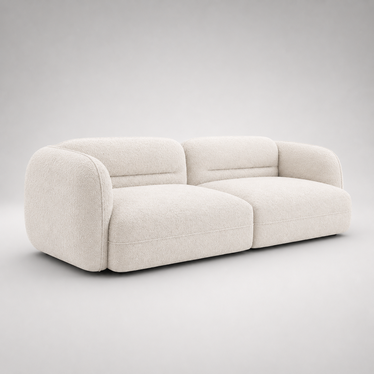 Modern Curved Boucle Sofa Luxury Upholstered Contemporary Lounge Couch for Living Room Designer Interior Furniture