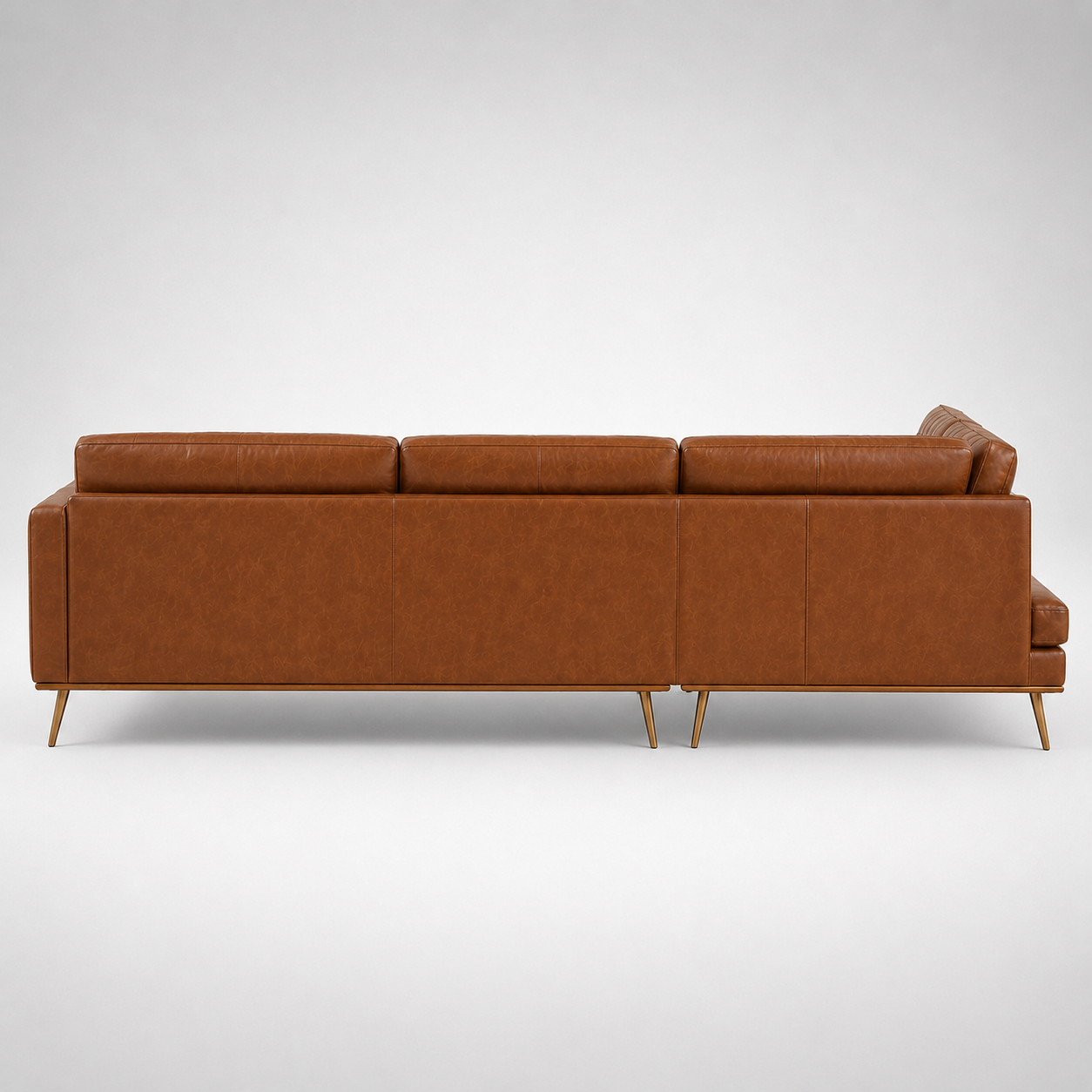 Modern Tufted L Shape Leather Sofa with Chaise Lounge, Premium Upholstery, Deep Comfort Seating & Contemporary Design