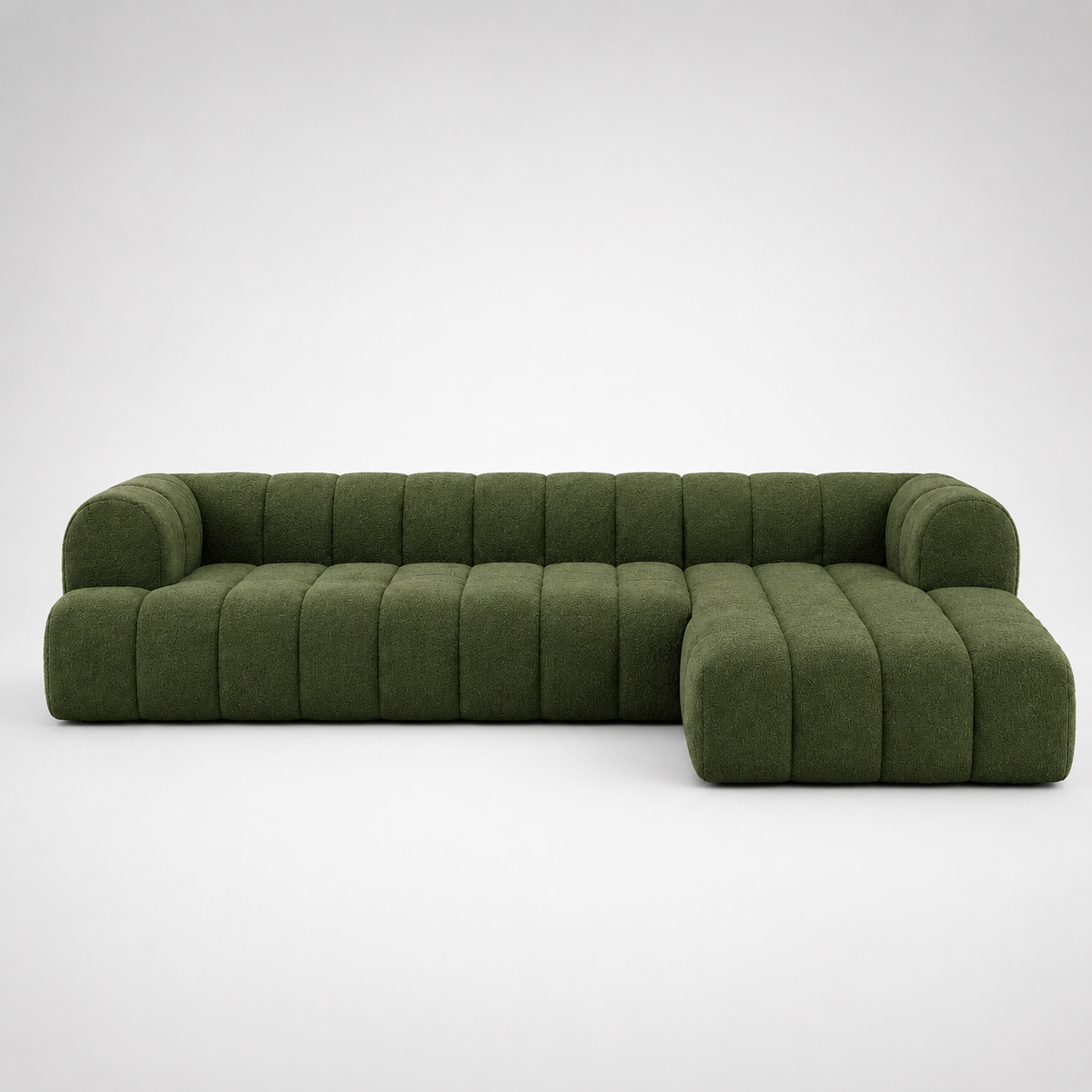 Modern L Shape Lounge Sofa with Deep Tufted Design, Premium Upholstery & Contemporary Low Profile Living Room Seating