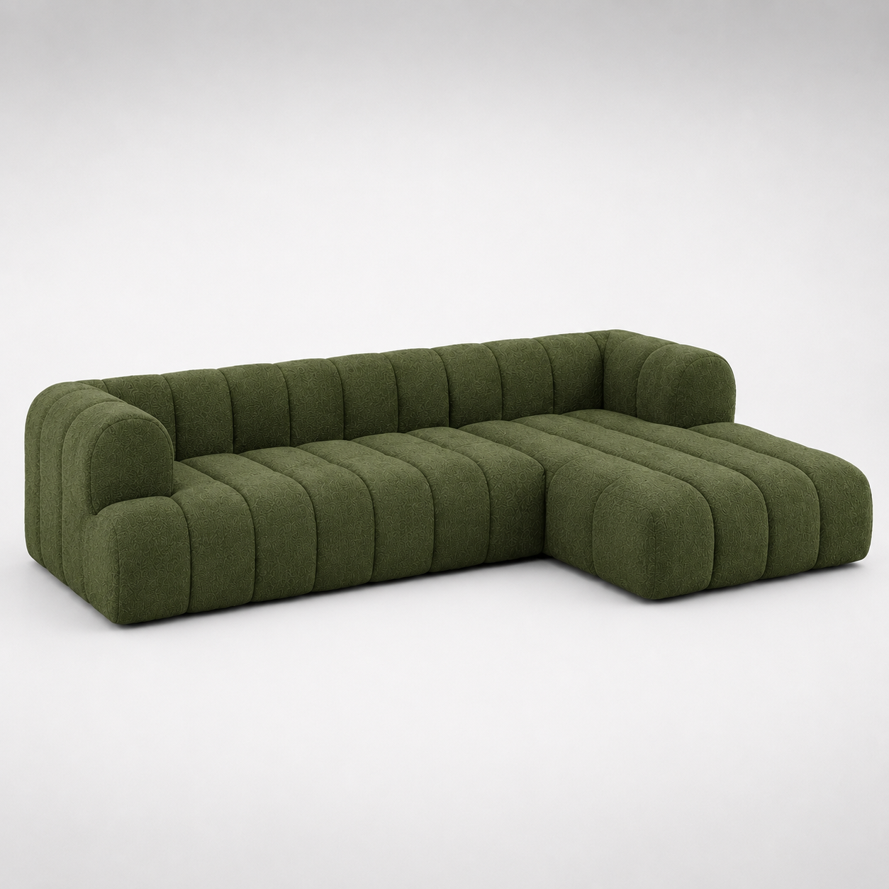 Modern L Shape Lounge Sofa with Deep Tufted Design, Premium Upholstery & Contemporary Low Profile Living Room Seating