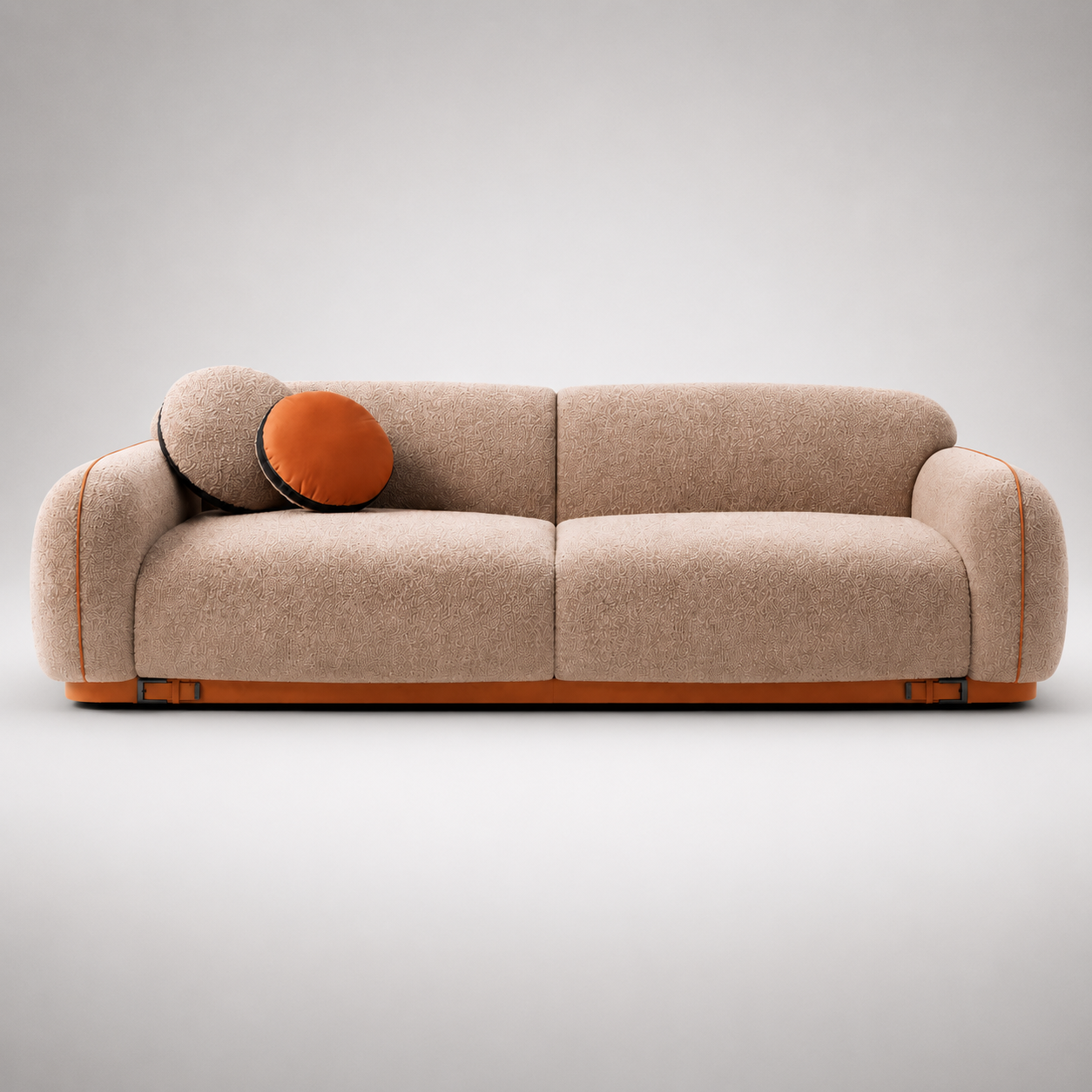 Modern Curved Boucle Sofa with Premium Upholstery and Contemporary Luxury Design for Elegant Living Room Interiors
