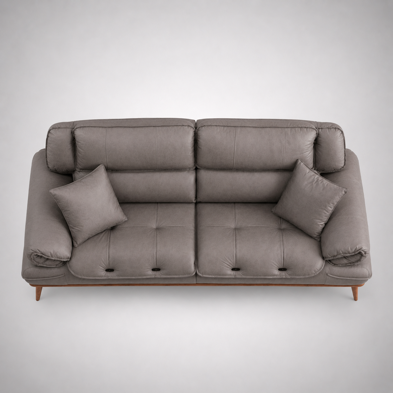 Modern Luxury Upholstered Sofa with Premium Leatherette Finish, Plush Cushioning & Solid Wood Legs for Elegant Interiors
