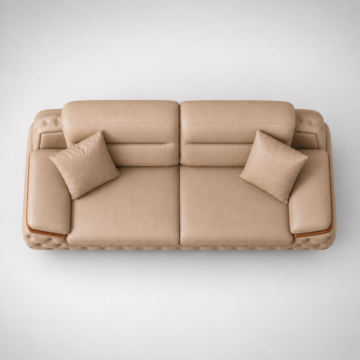 Modern Luxury Tufted Upholstered Sofa with Premium Cushioning, Wooden Base & Contemporary Metal Legs for Living Rooms