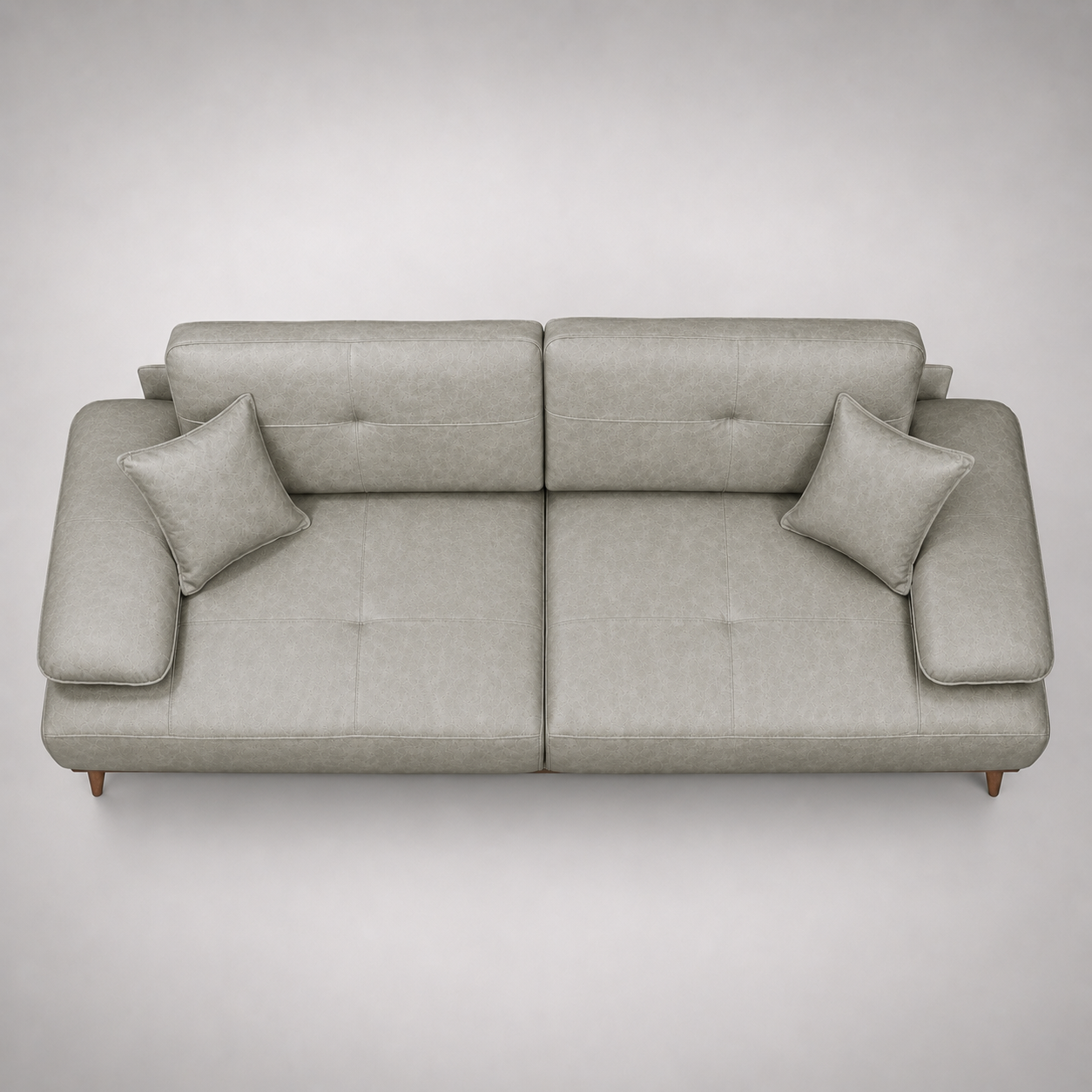 Modern Premium Upholstered Leather Sofa with Wooden Base Frame and Contemporary Luxury Design for Living Room Furniture