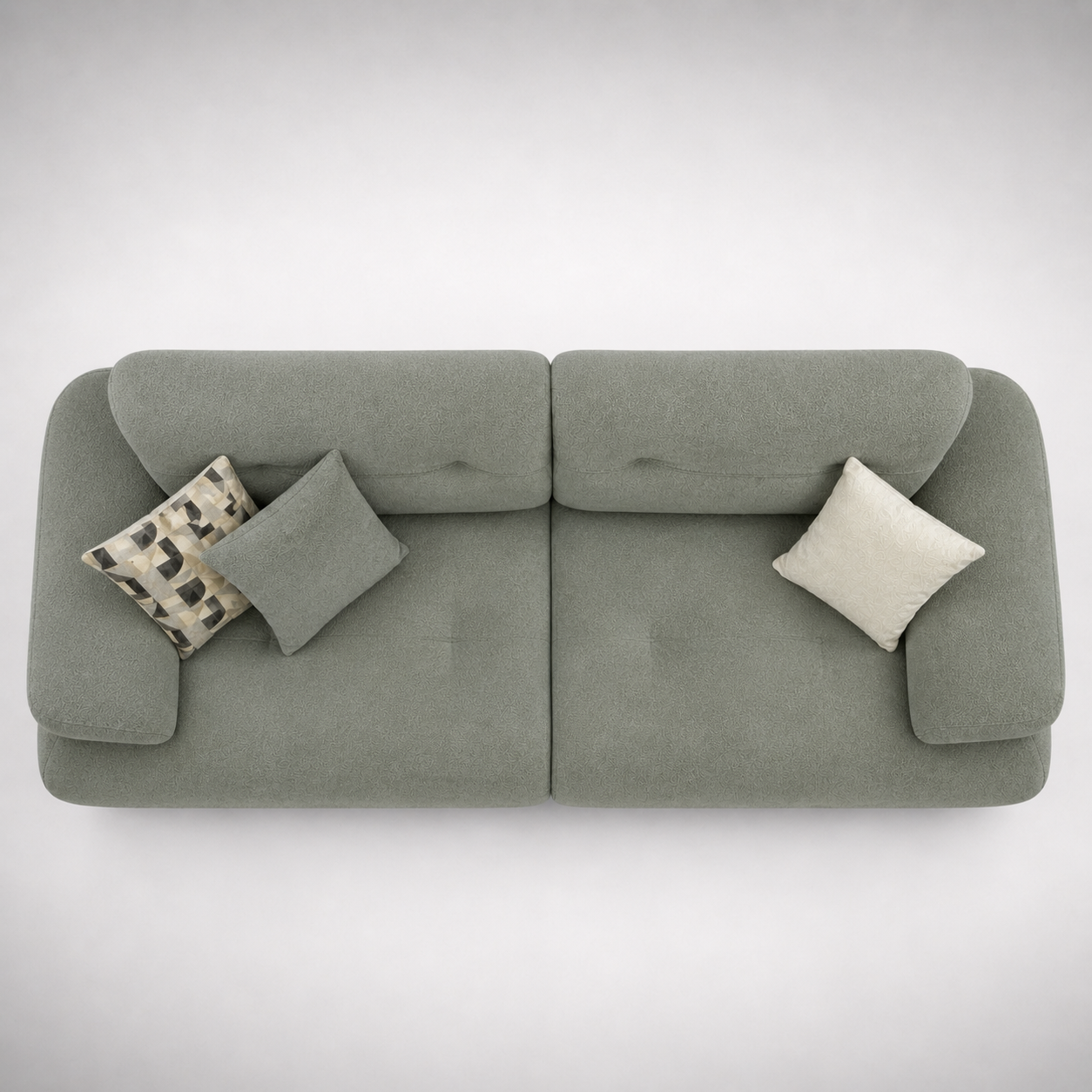 Modern Minimalist Fabric Sofa with Premium Upholstery, Solid Wood Frame, Metal Legs, Ergonomic Comfort Seating for Living Room Interior Spaces