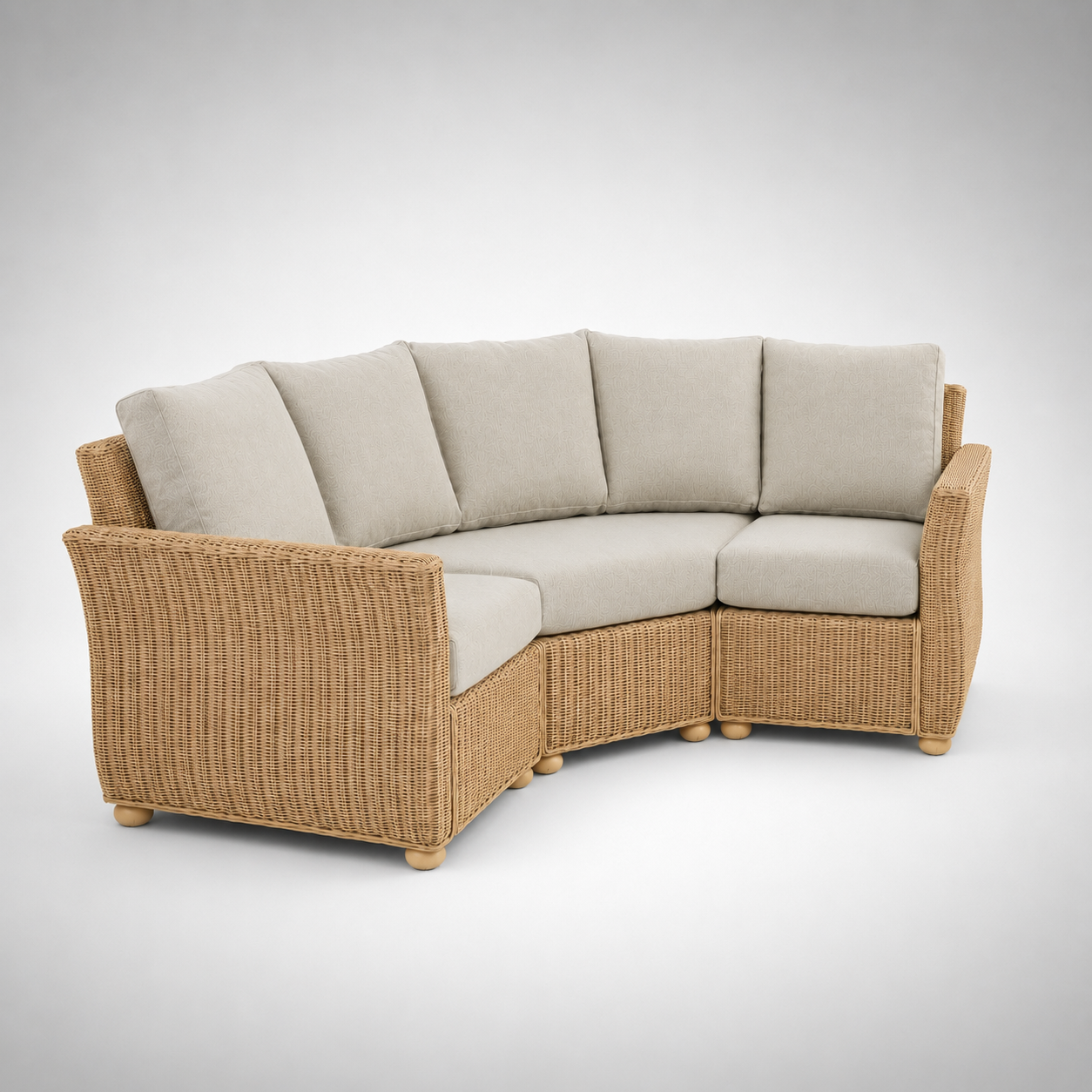 Luxury Outdoor Wicker Corner Sofa with Premium Cushions, Weather Resistant PE Rattan & Modern Patio Lounge Design