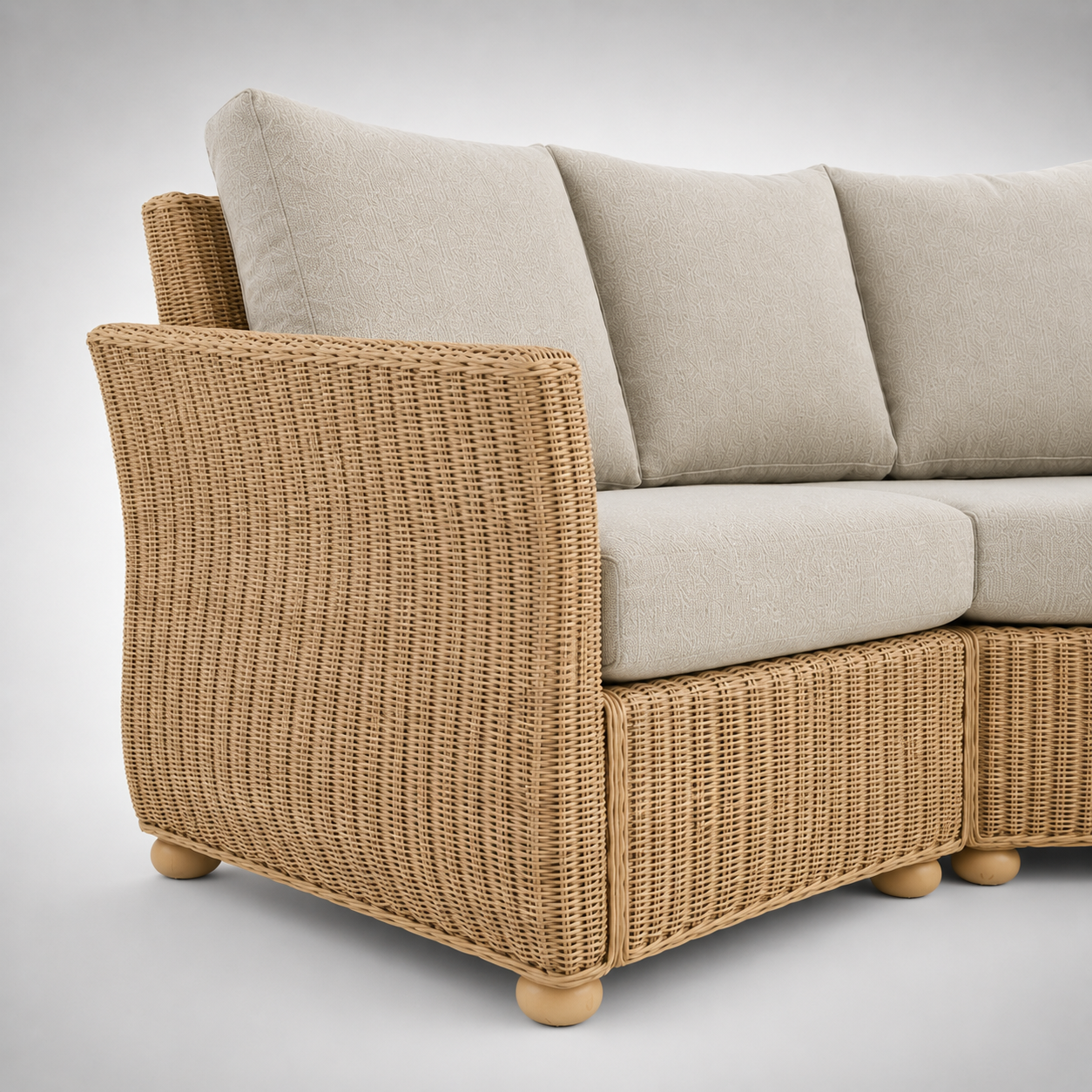 Luxury Outdoor Wicker Corner Sofa with Premium Cushions, Weather Resistant PE Rattan & Modern Patio Lounge Design
