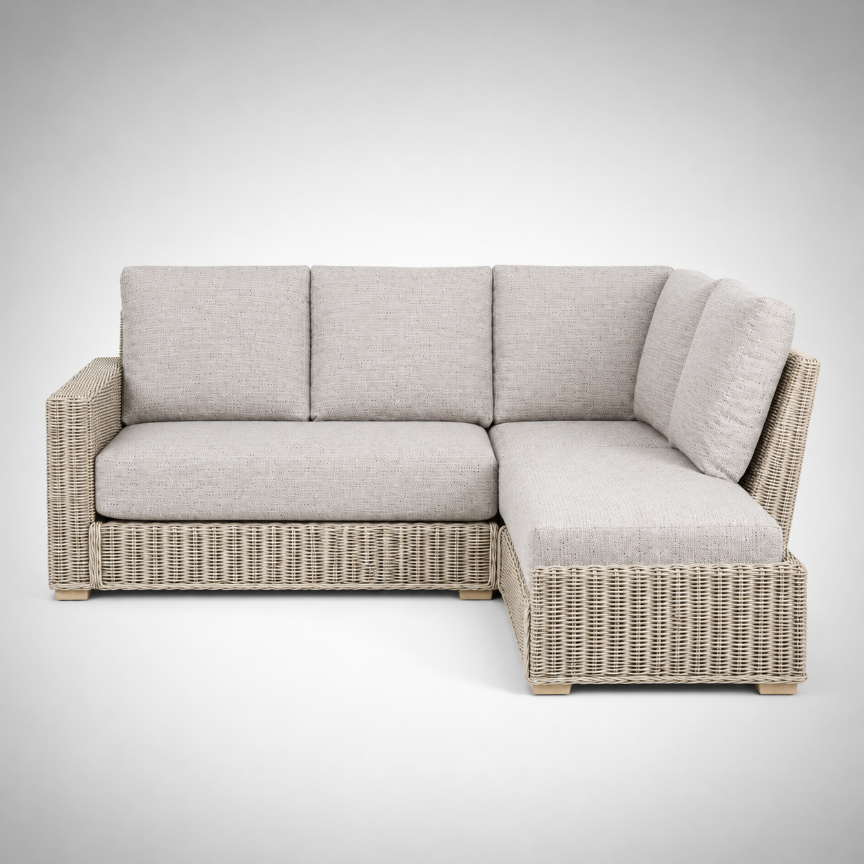 Modern Outdoor Wicker Corner Sofa with Weather Resistant PE Rattan, Deep Cushion Seating & Luxury Patio Lounge Design