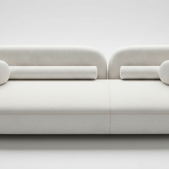 3-Seater Italian Sofa for Home Furniture with Fabric Upholstery and Extra Chusions and Soft Padded for Living Roo