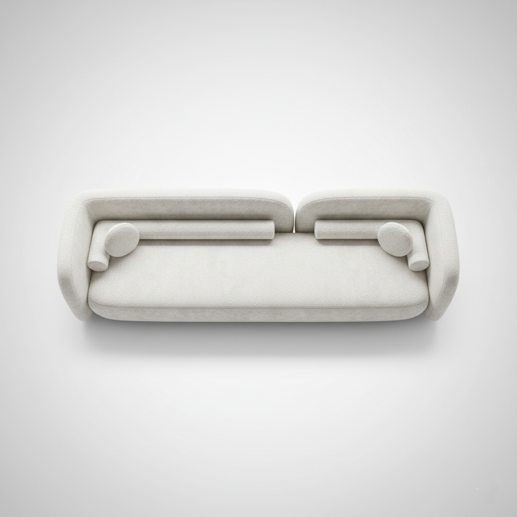 3-Seater Italian Sofa for Home Furniture with Fabric Upholstery and Extra Chusions and Soft Padded for Living Roo