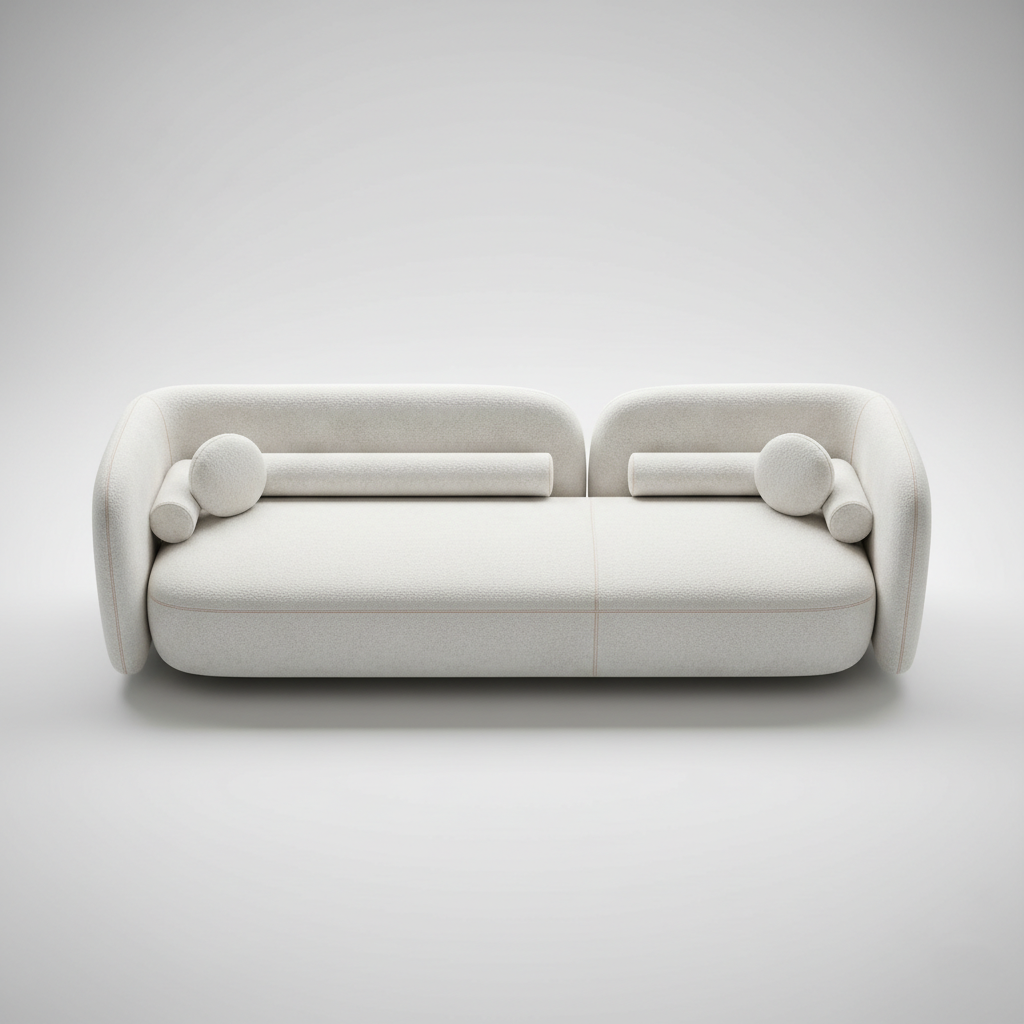 3-Seater Italian Sofa for Home Furniture with Fabric Upholstery and Extra Chusions and Soft Padded for Living Roo