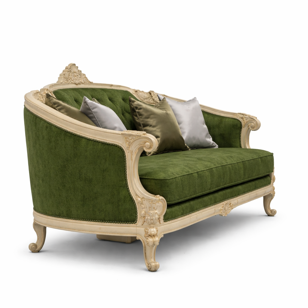 Handcrafted Wood Sofa Set with Antique Finish Design for Traditional Living Room Decor
