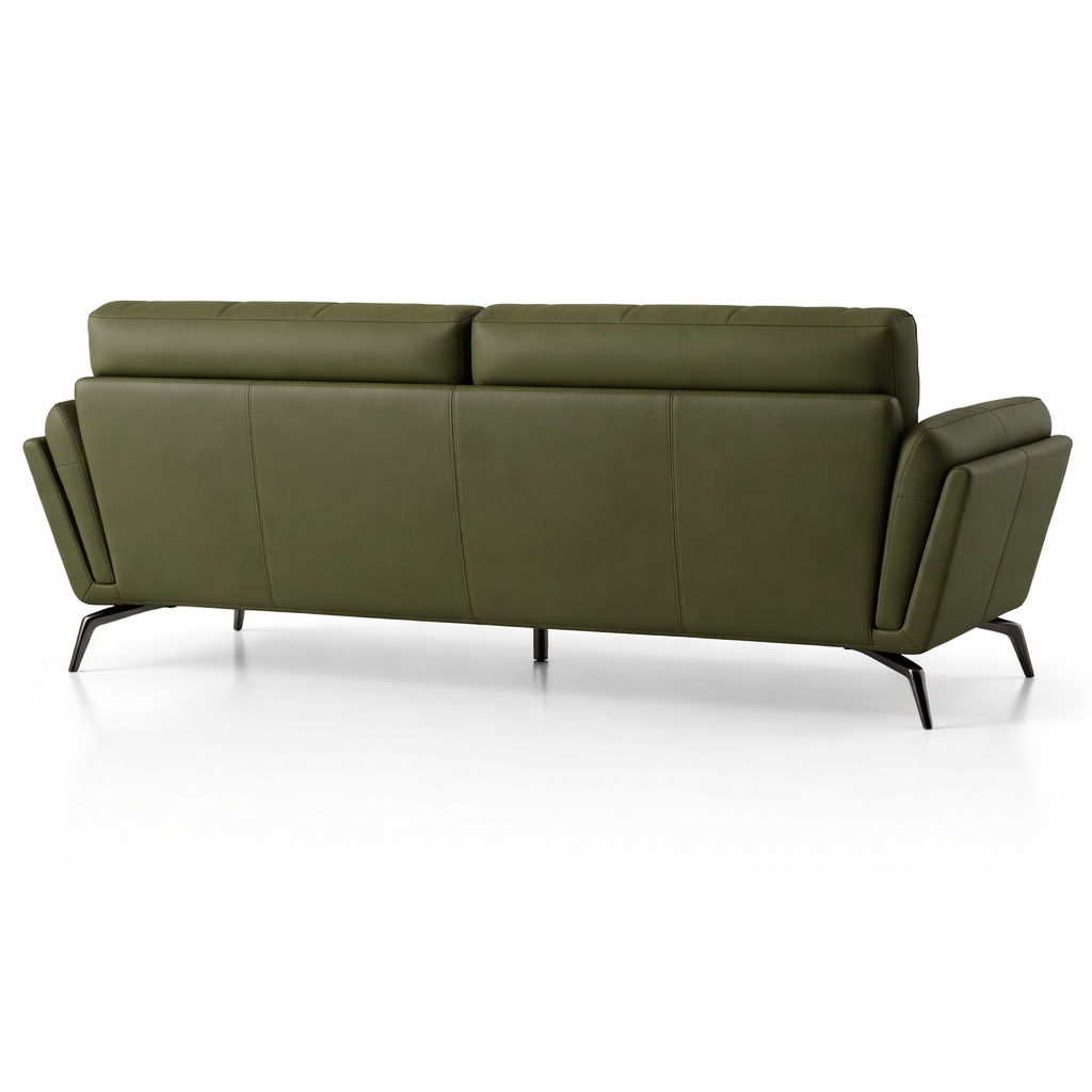 3-Seater Luxury Sofa for Home with Leatherette Upholstery and High Density Foam and Premium Quality Metal Legs Base