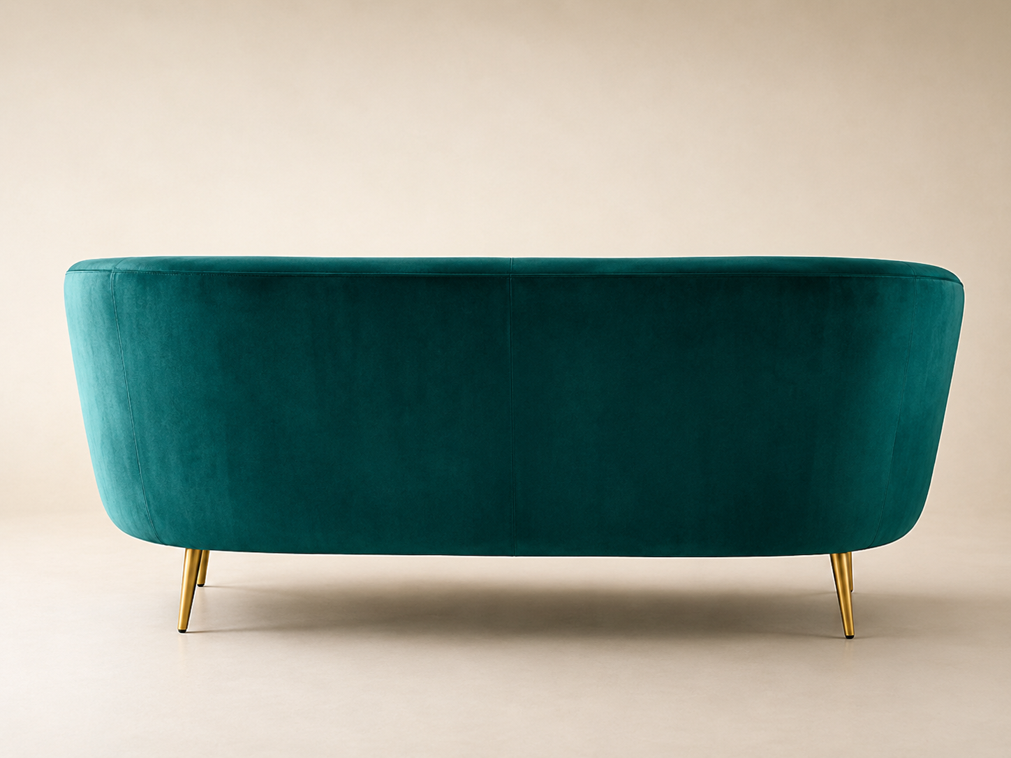 Luxury Emerald Green Modern Curved Sofa with Elegant Gold PVD Legs, Premium Comfort Seating, Contemporary Designer Furniture for Living Room, Lounge And Reception Areas