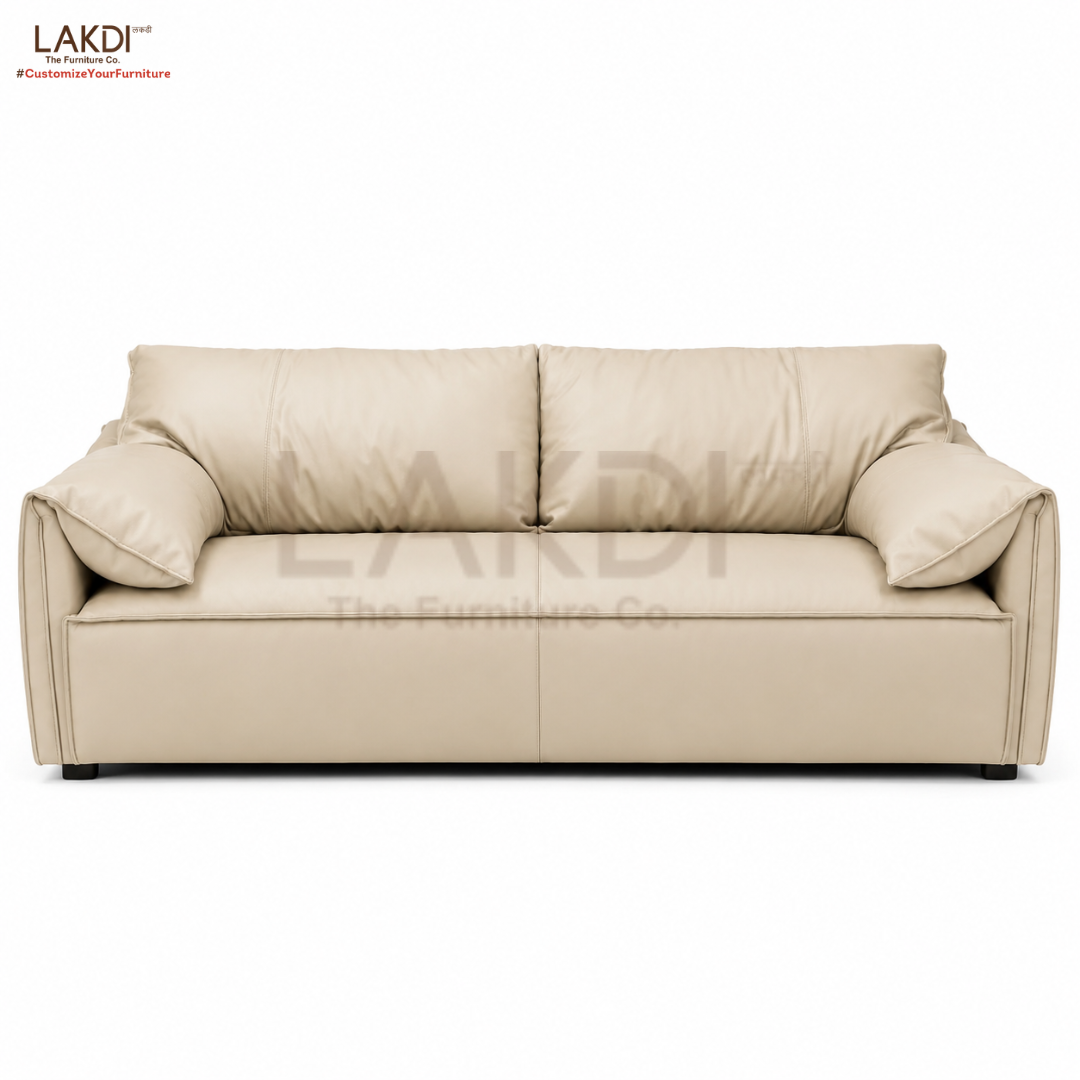 Modern Luxury 1 to 3-Seater Sofa | Premium Upholstered Fabric Sofa with Cushioned Armrests & Deep Seating | Contemporary Living Room Couch | Cream Beige
