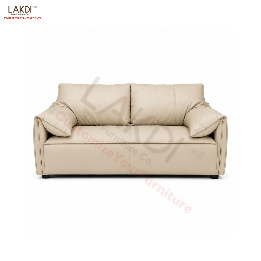 Modern Luxury 1 to 3-Seater Sofa | Premium Upholstered Fabric Sofa with Cushioned Armrests & Deep Seating | Contemporary Living Room Couch | Cream Beige