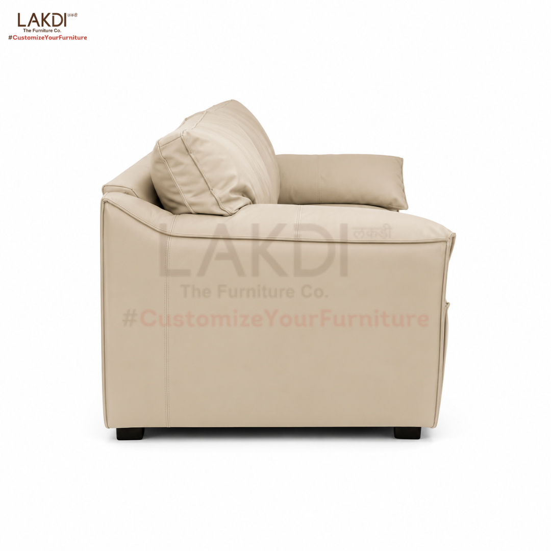 Modern Luxury 1 to 3-Seater Sofa | Premium Upholstered Fabric Sofa with Cushioned Armrests & Deep Seating | Contemporary Living Room Couch | Cream Beige