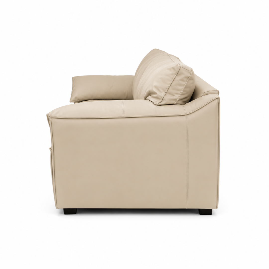 Modern Luxury 1 to 3-Seater Sofa | Premium Upholstered Fabric Sofa with Cushioned Armrests & Deep Seating | Contemporary Living Room Couch | Cream Beige