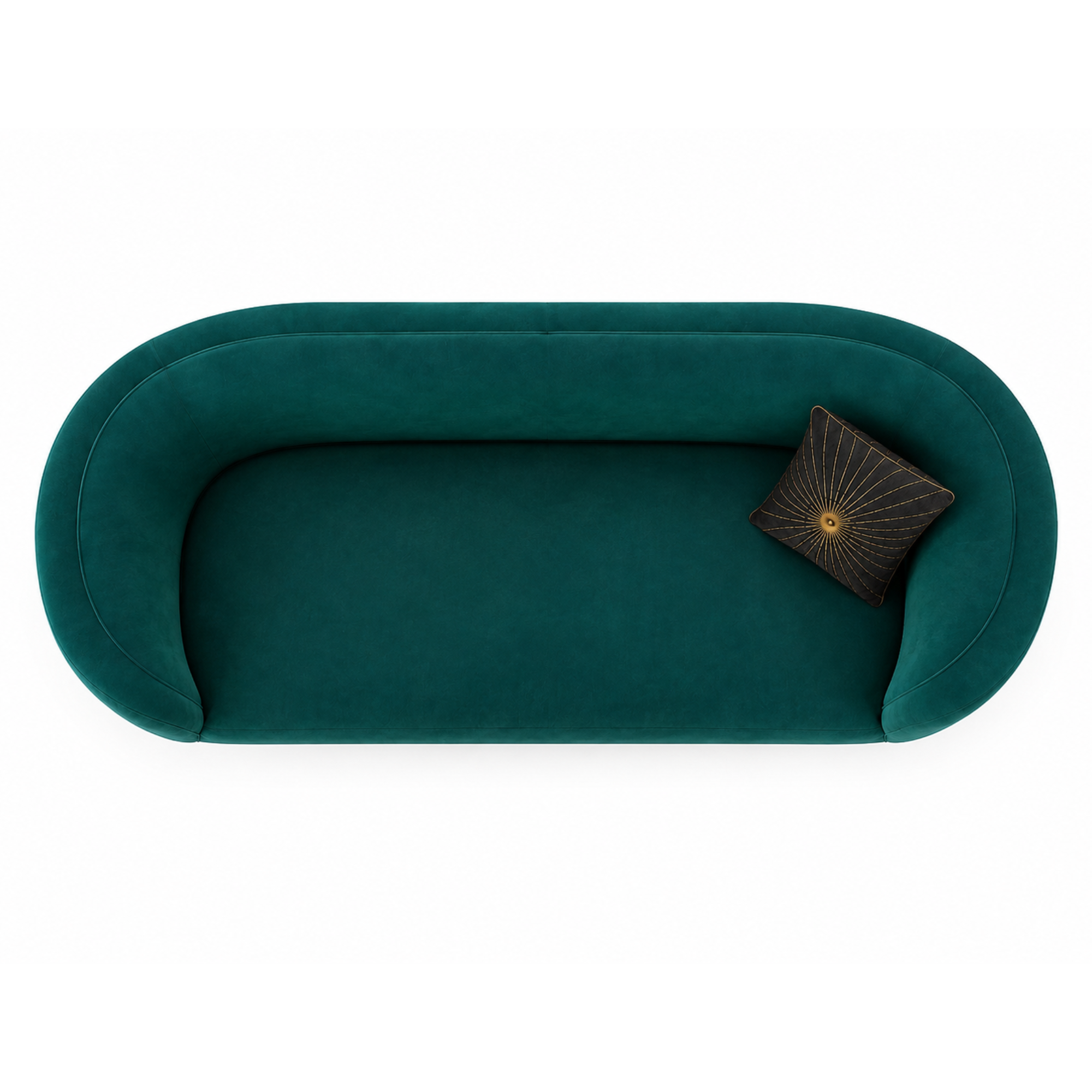 Luxury Emerald Green Modern Curved Sofa with Elegant Gold PVD Legs, Premium Comfort Seating, Contemporary Designer Furniture for Living Room, Lounge And Reception Areas