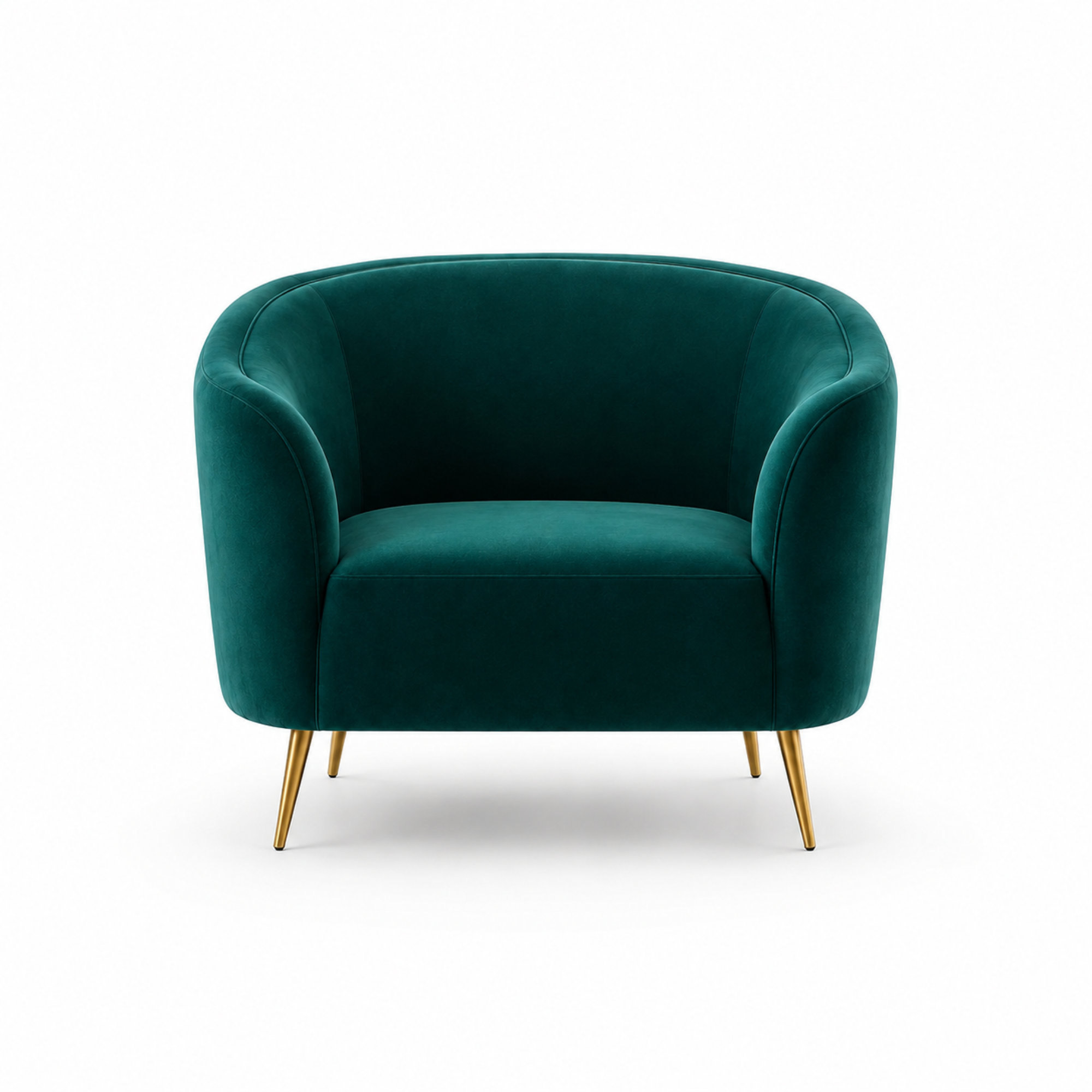 Luxury Emerald Green Modern Curved Sofa with Elegant Gold PVD Legs, Premium Comfort Seating, Contemporary Designer Furniture for Living Room, Lounge And Reception Areas