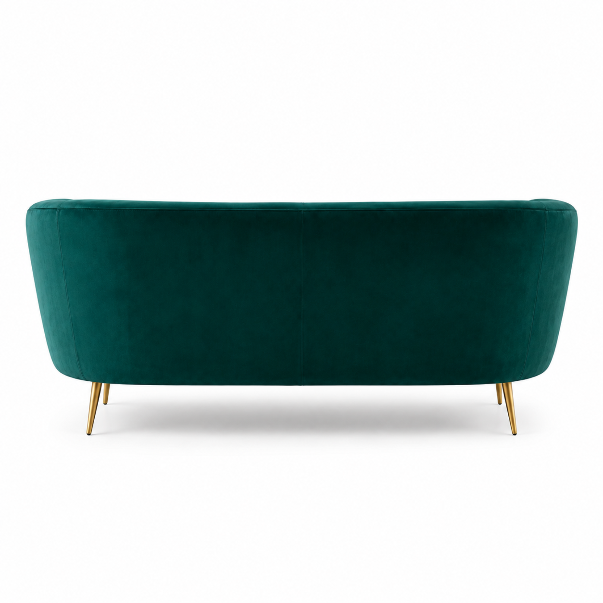 Luxury Emerald Green Modern Curved Sofa with Elegant Gold PVD Legs, Premium Comfort Seating, Contemporary Designer Furniture for Living Room, Lounge And Reception Areas