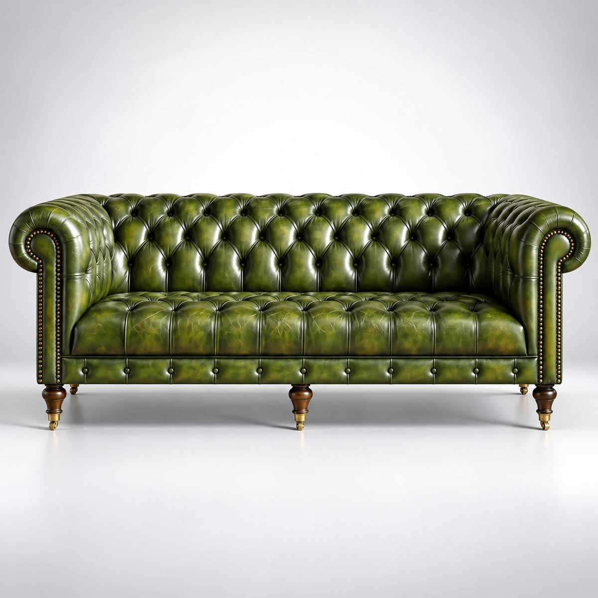 Royal Chesterfield Sofa with Deep Button Tufting, Rolled Armrests, Plush Cushioned Seat & Vintage Design for Luxury Living Rooms