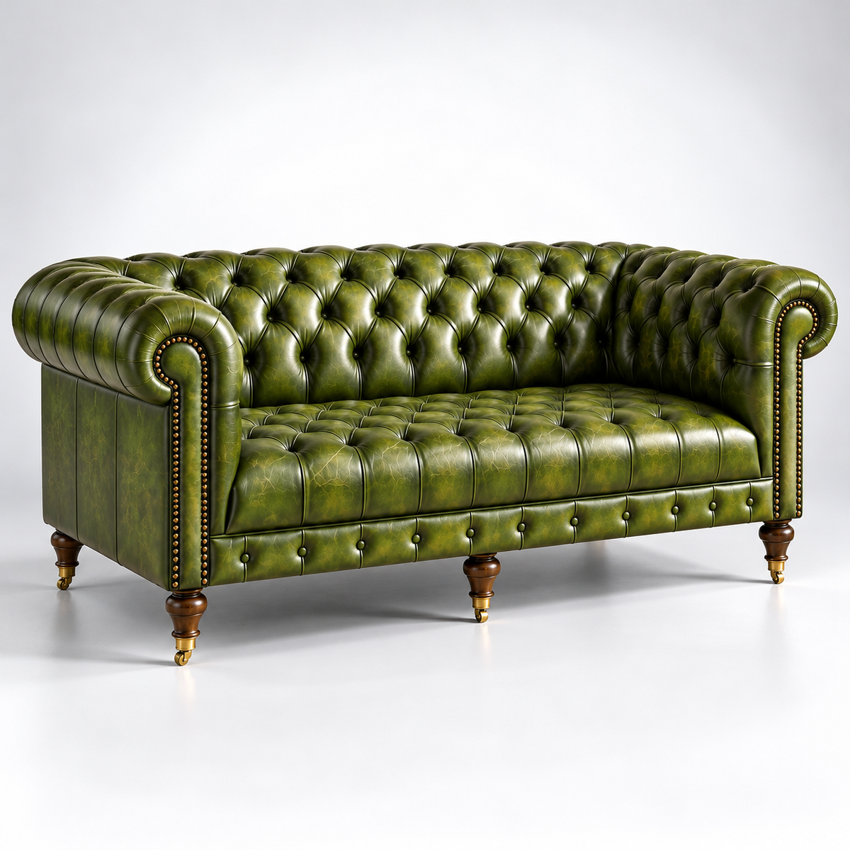 Royal Chesterfield Sofa with Deep Button Tufting, Rolled Armrests, Plush Cushioned Seat & Vintage Design for Luxury Living Rooms