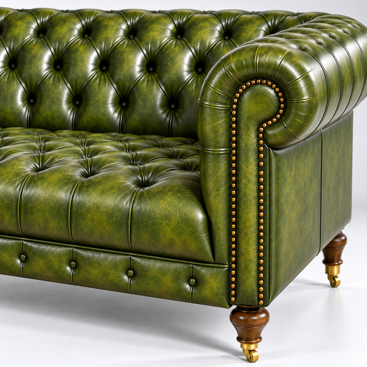 Royal Chesterfield Sofa with Deep Button Tufting, Rolled Armrests, Plush Cushioned Seat & Vintage Design for Luxury Living Rooms