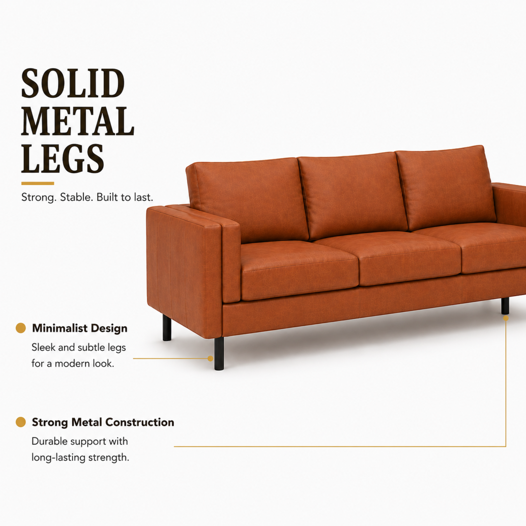2 Seater Sofa for Modern Style Sofa for Living Room Furniture and Comfort Seating
