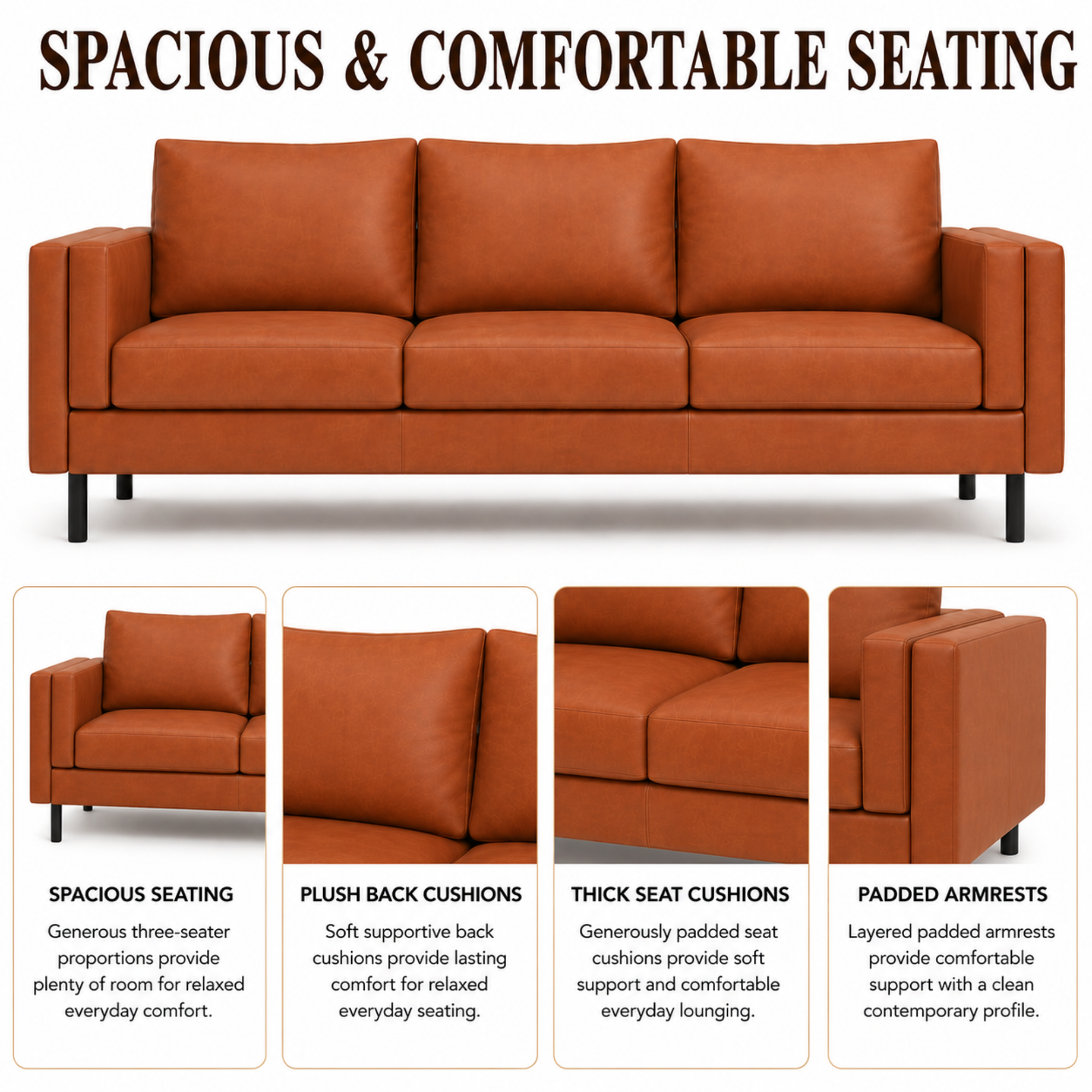 2 Seater Sofa for Modern Style Sofa for Living Room Furniture and Comfort Seating
