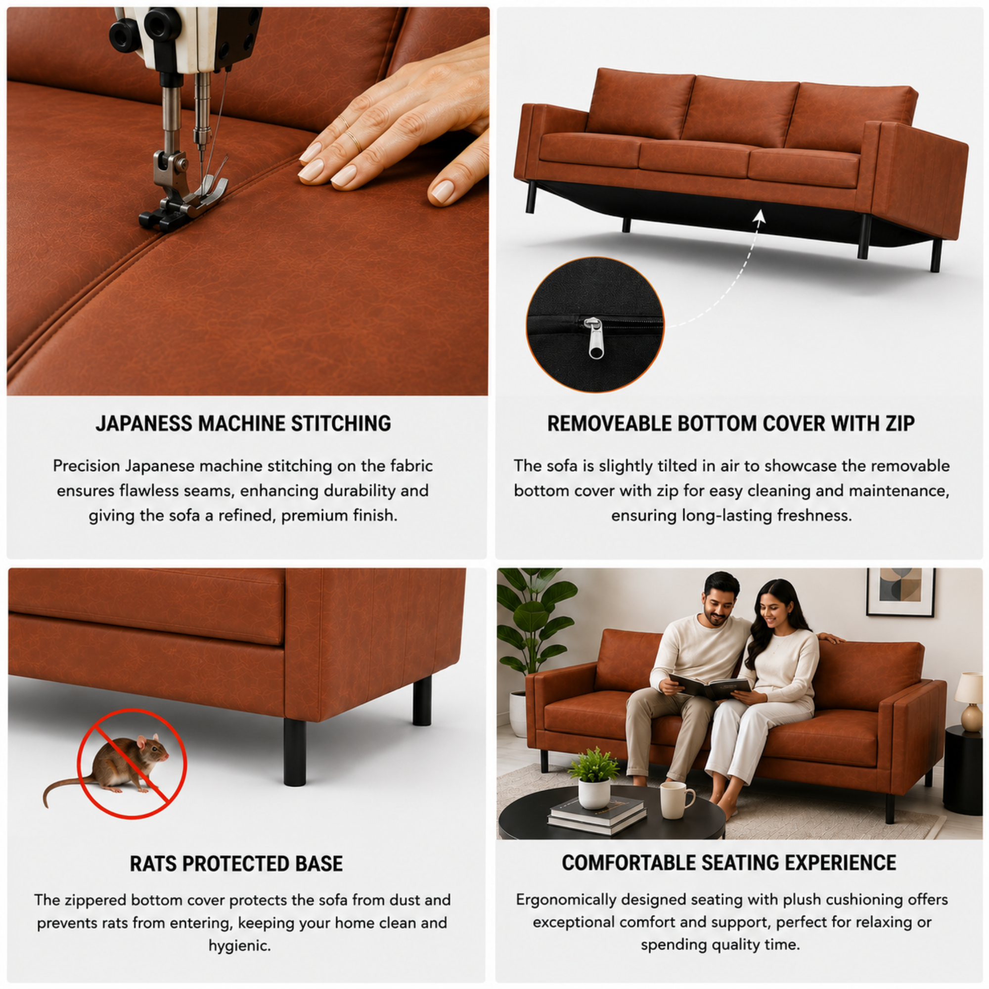 2 Seater Sofa for Modern Style Sofa for Living Room Furniture and Comfort Seating