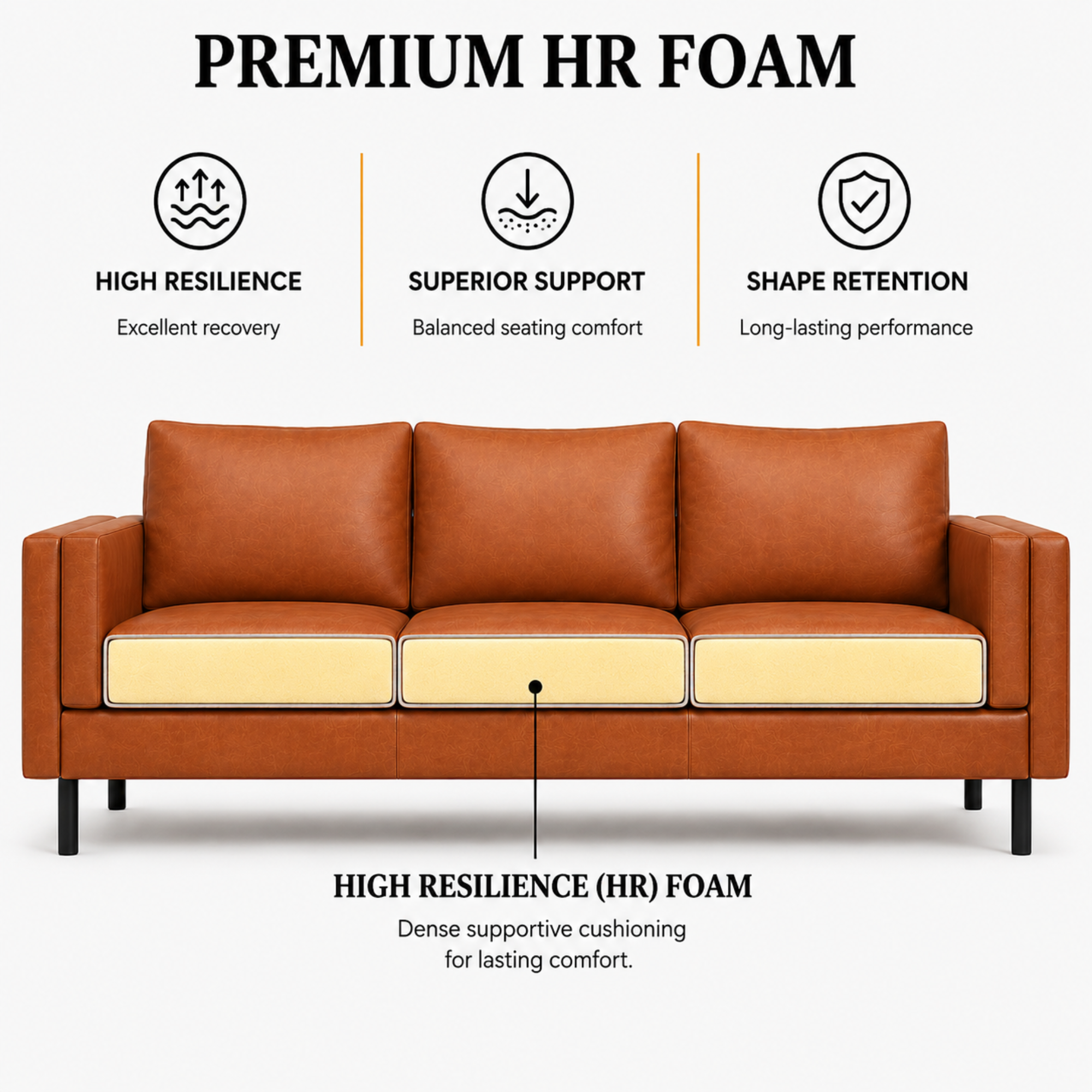 2 Seater Sofa for Modern Style Sofa for Living Room Furniture and Comfort Seating