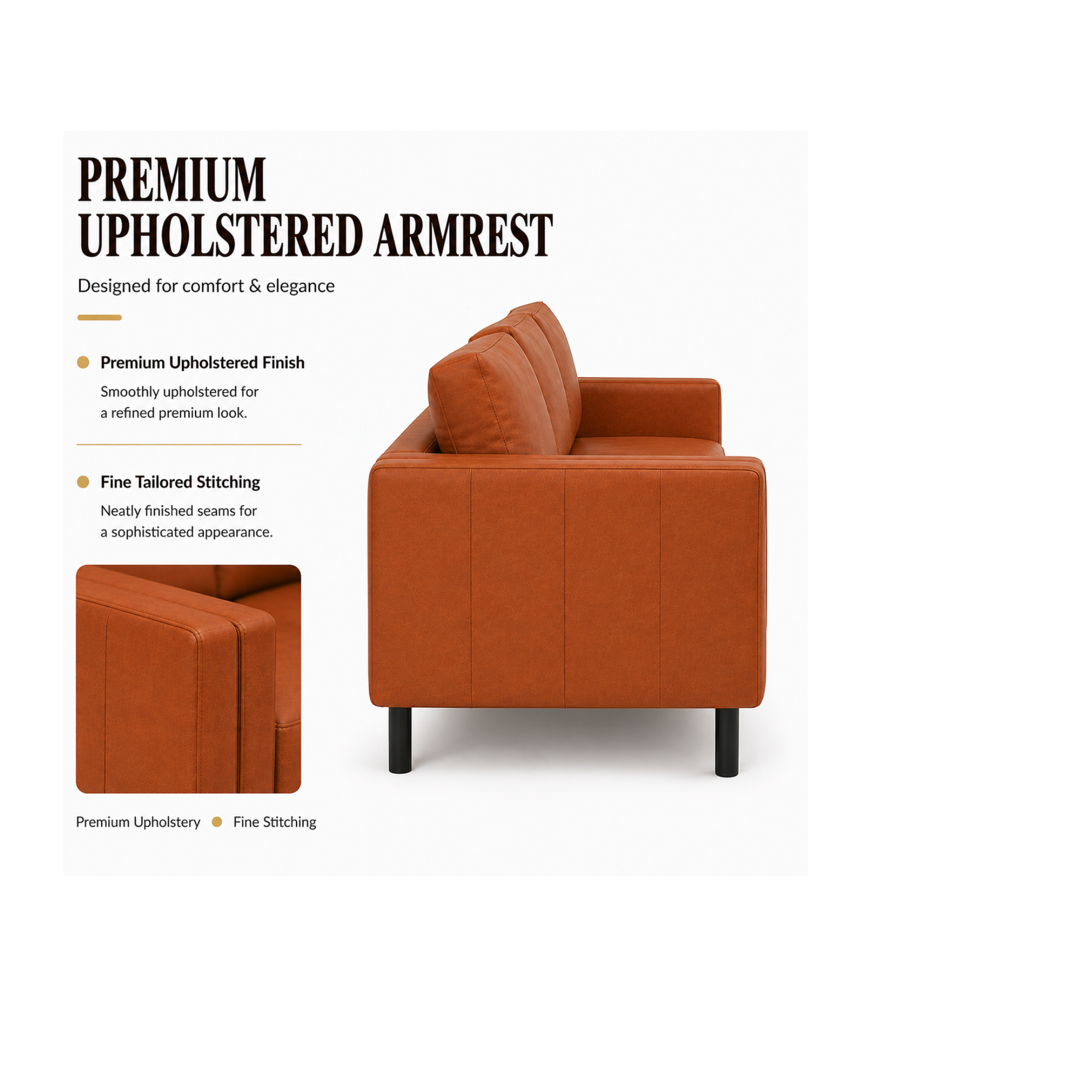 2 Seater Sofa for Modern Style Sofa for Living Room Furniture and Comfort Seating