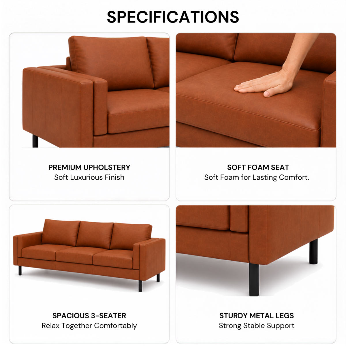 2 Seater Sofa for Modern Style Sofa for Living Room Furniture and Comfort Seating