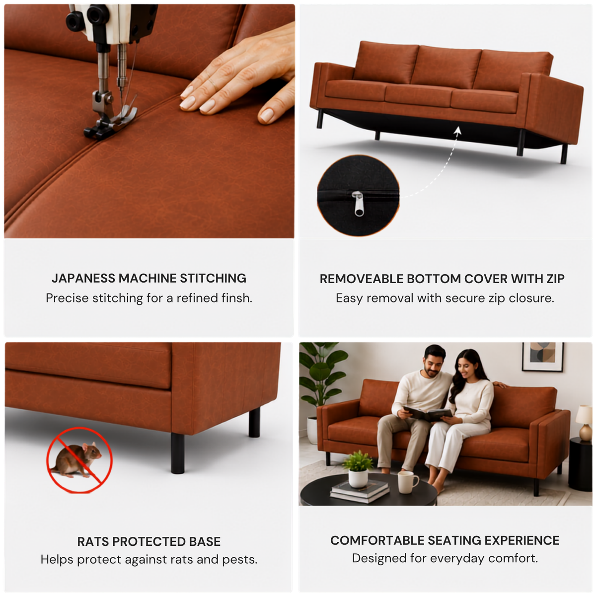 2 Seater Sofa for Modern Style Sofa for Living Room Furniture and Comfort Seating