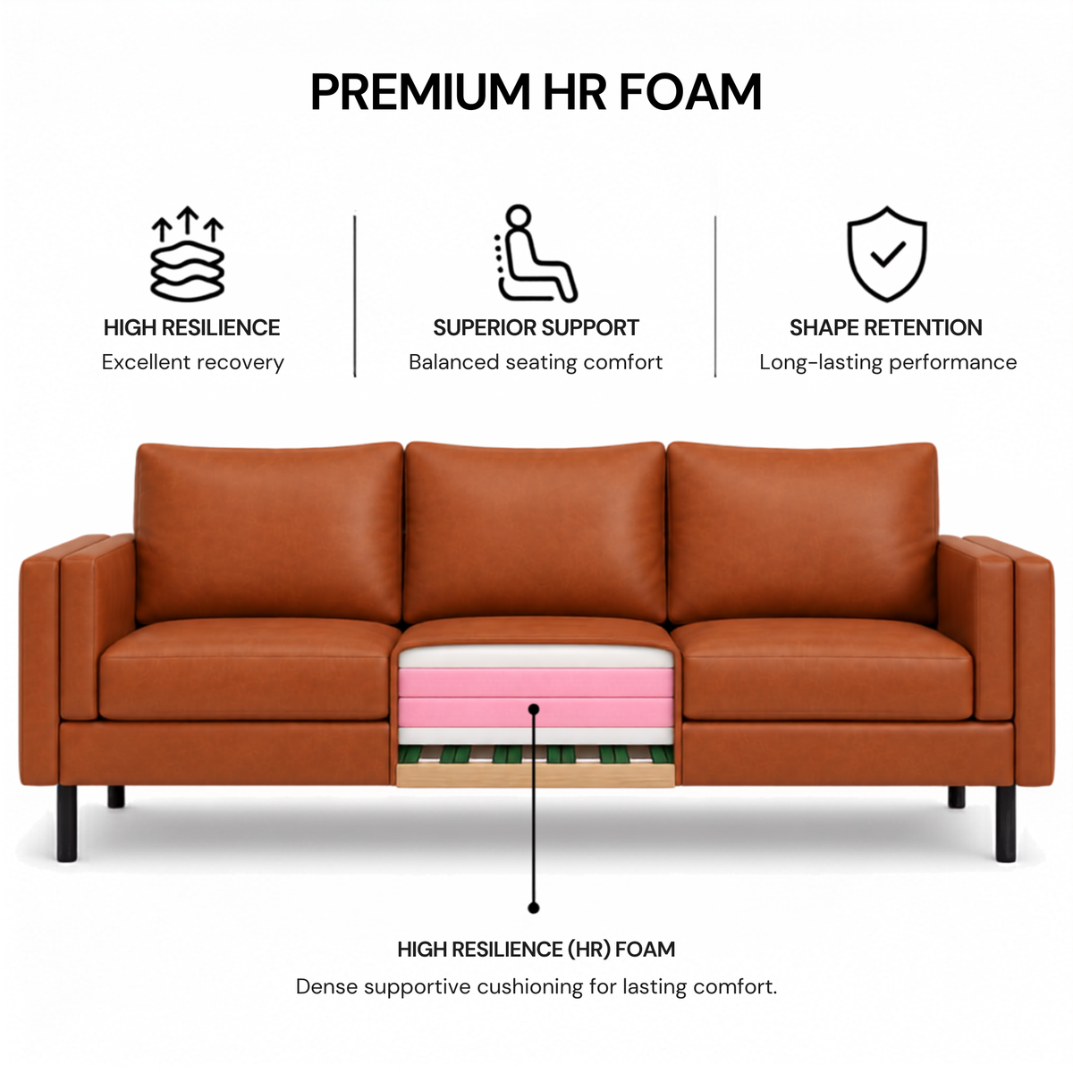 2 Seater Sofa for Modern Style Sofa for Living Room Furniture and Comfort Seating