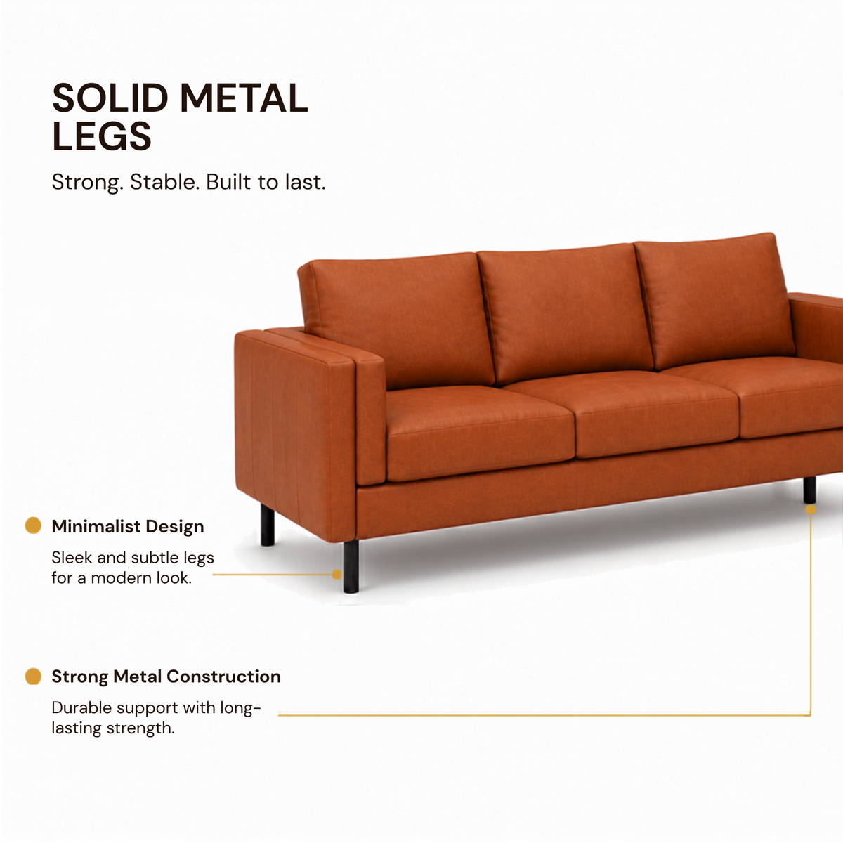 2 Seater Sofa for Modern Style Sofa for Living Room Furniture and Comfort Seating
